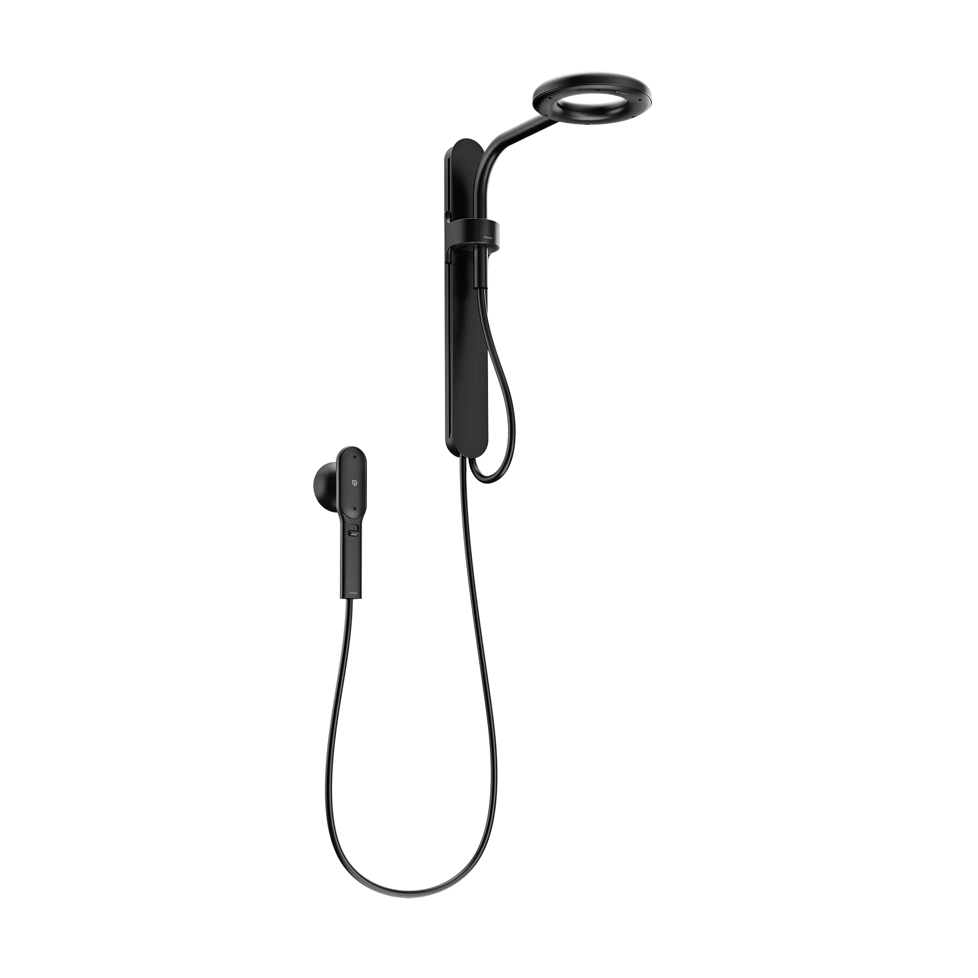 Moen Spa Shower Matte black two-function 7.9" diameter spray head standard with handshower - Image 2