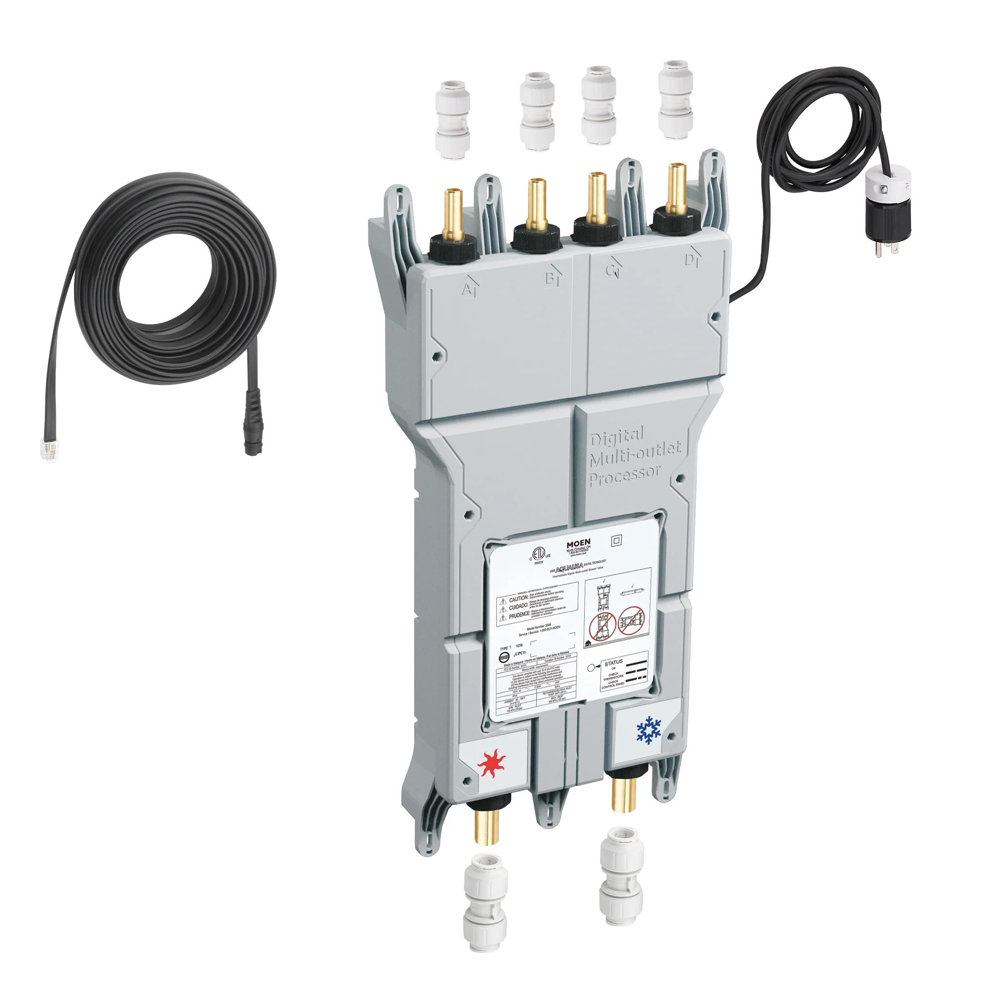 Moen IoDIGITAL® 3/4" CPVC Crimp Ring PEX CC Outlet Push-Fit Inlet and Connectors - Thermostatic