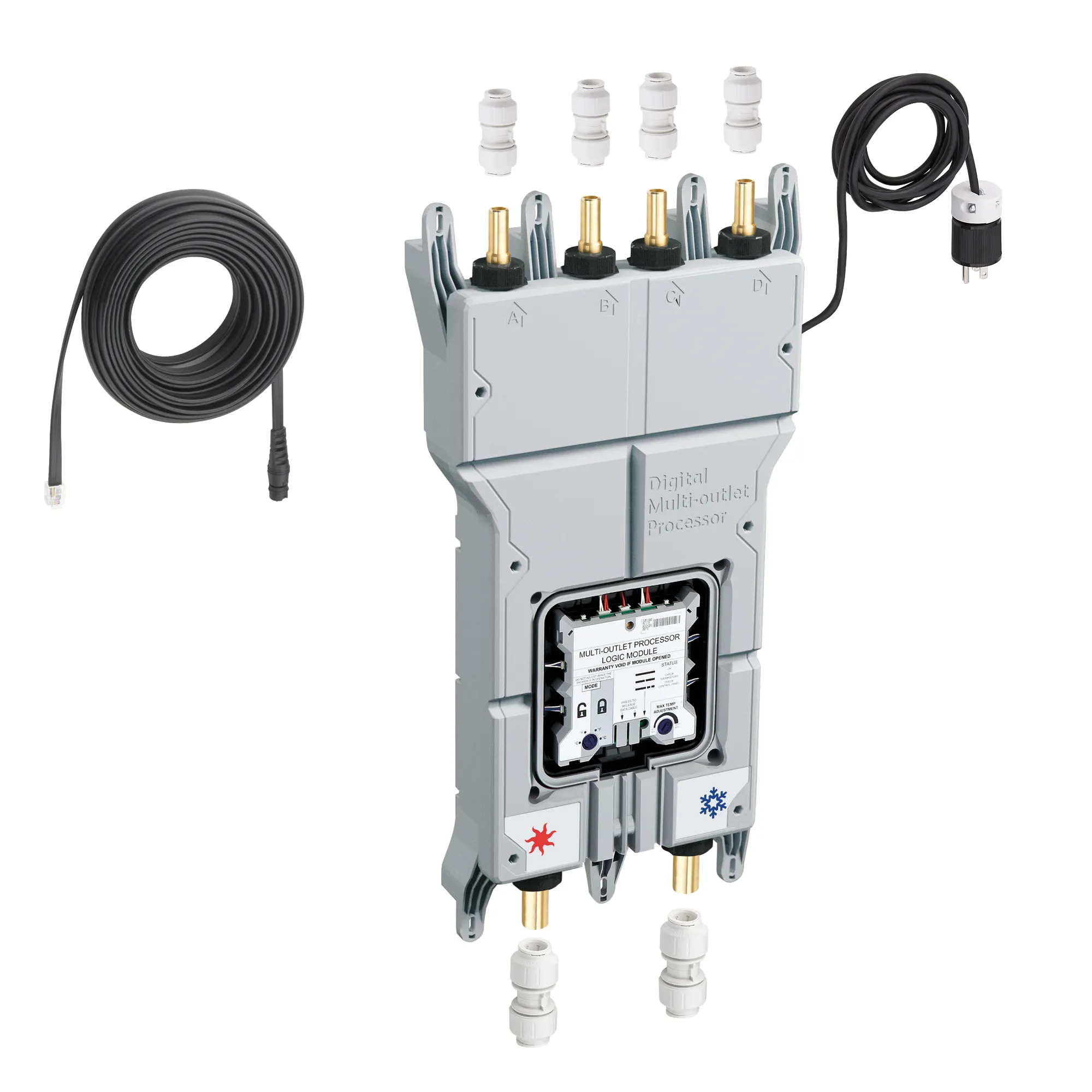 Moen IoDIGITAL® 3/4" CPVC Crimp Ring PEX CC Outlet Push-Fit Inlet and Connectors - Thermostatic - Image 2