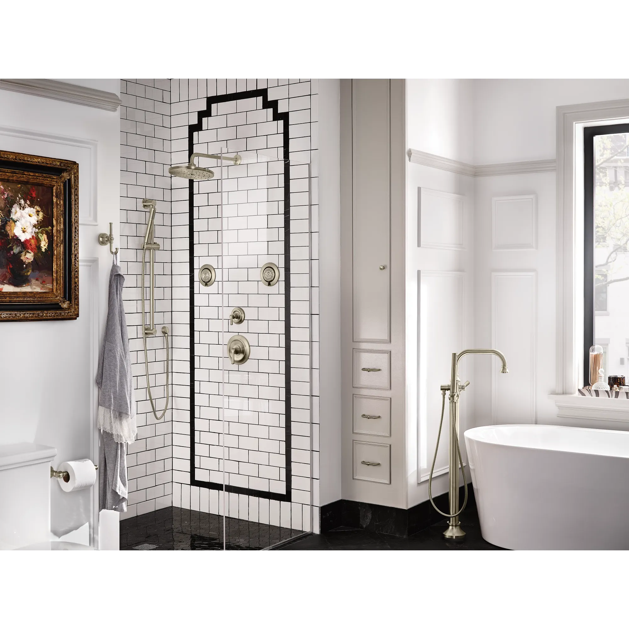 Colinet Chrome one-handle tub filler includes hand shower - Image 9