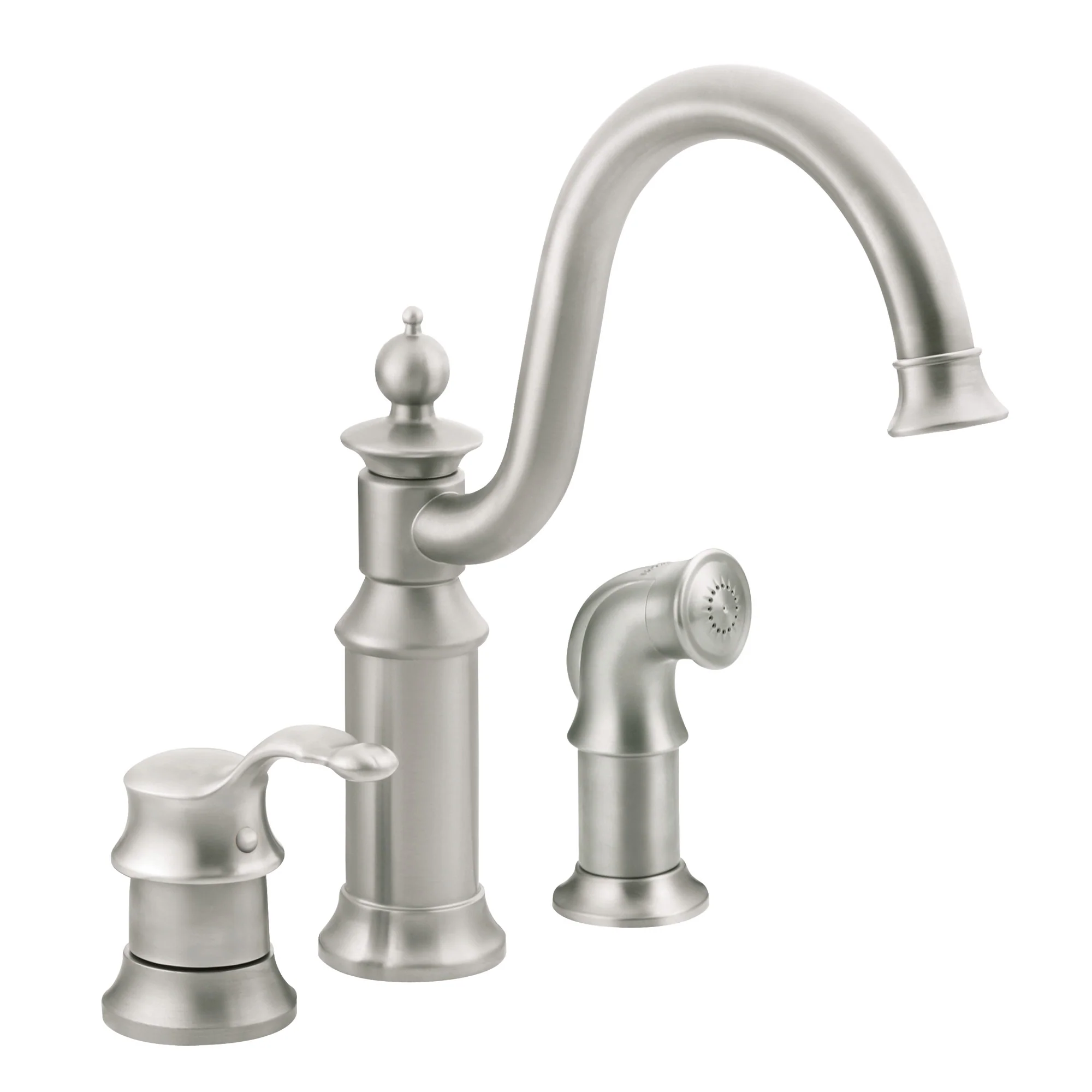 Waterhill Chrome One-Handle High Arc Kitchen Faucet - Image 16