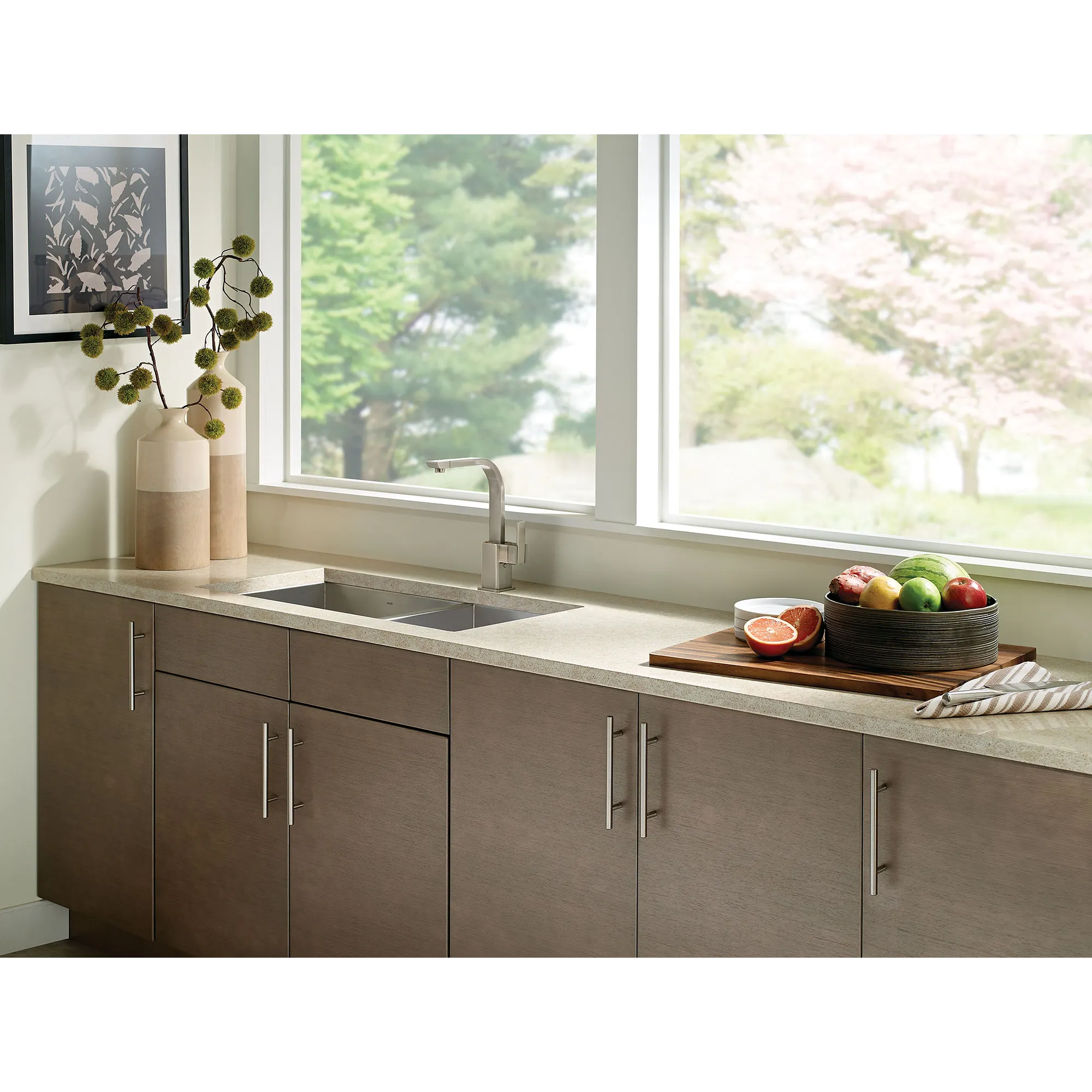 90 Degree Classic stainless one-handle high arc kitchen faucet - Image 3