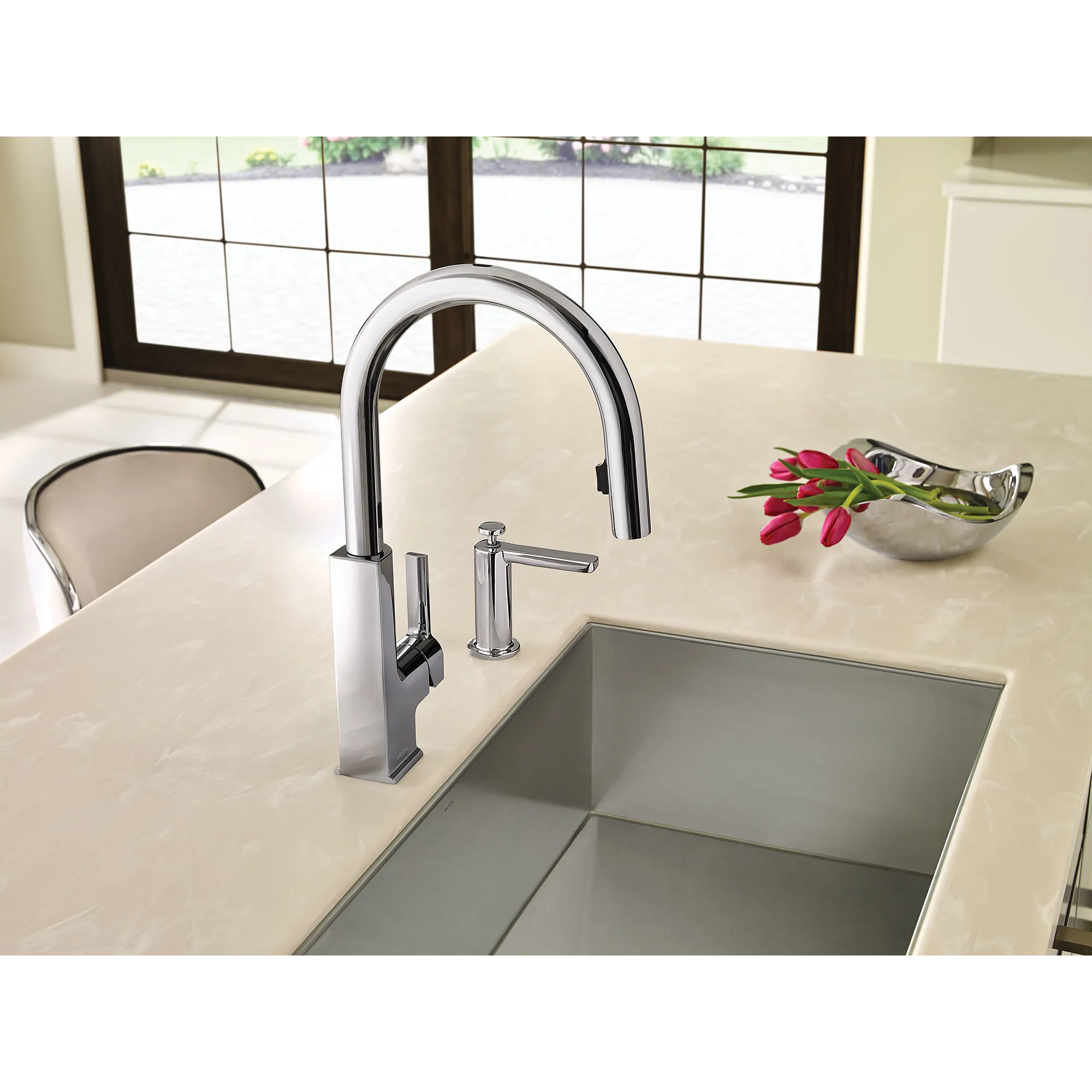 STO Chrome One-Handle High Arc Pulldown Kitchen Faucet - Image 3
