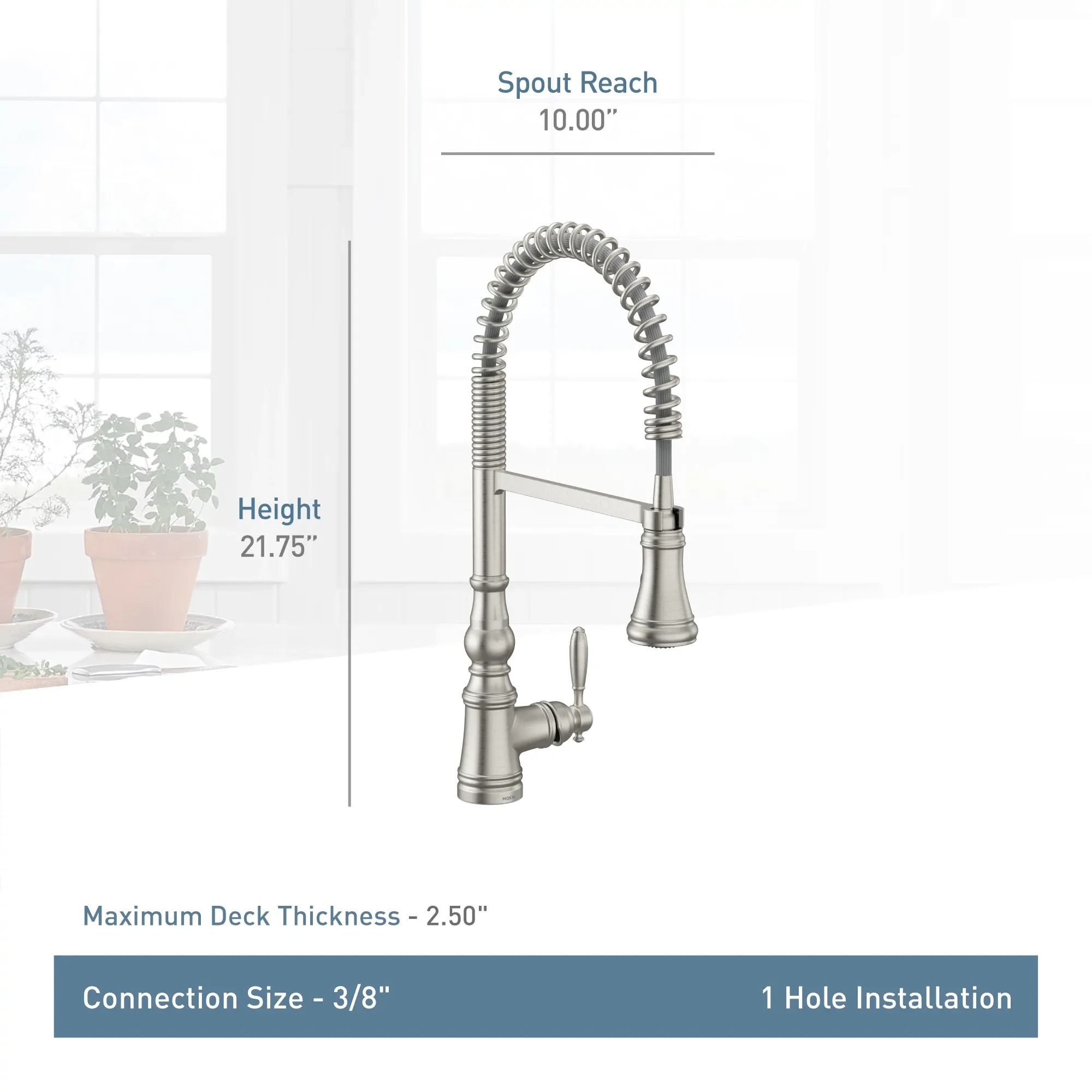 Weymouth One-Handle Pre-Rinse Spring Pulldown Kitchen Faucet - Image 24