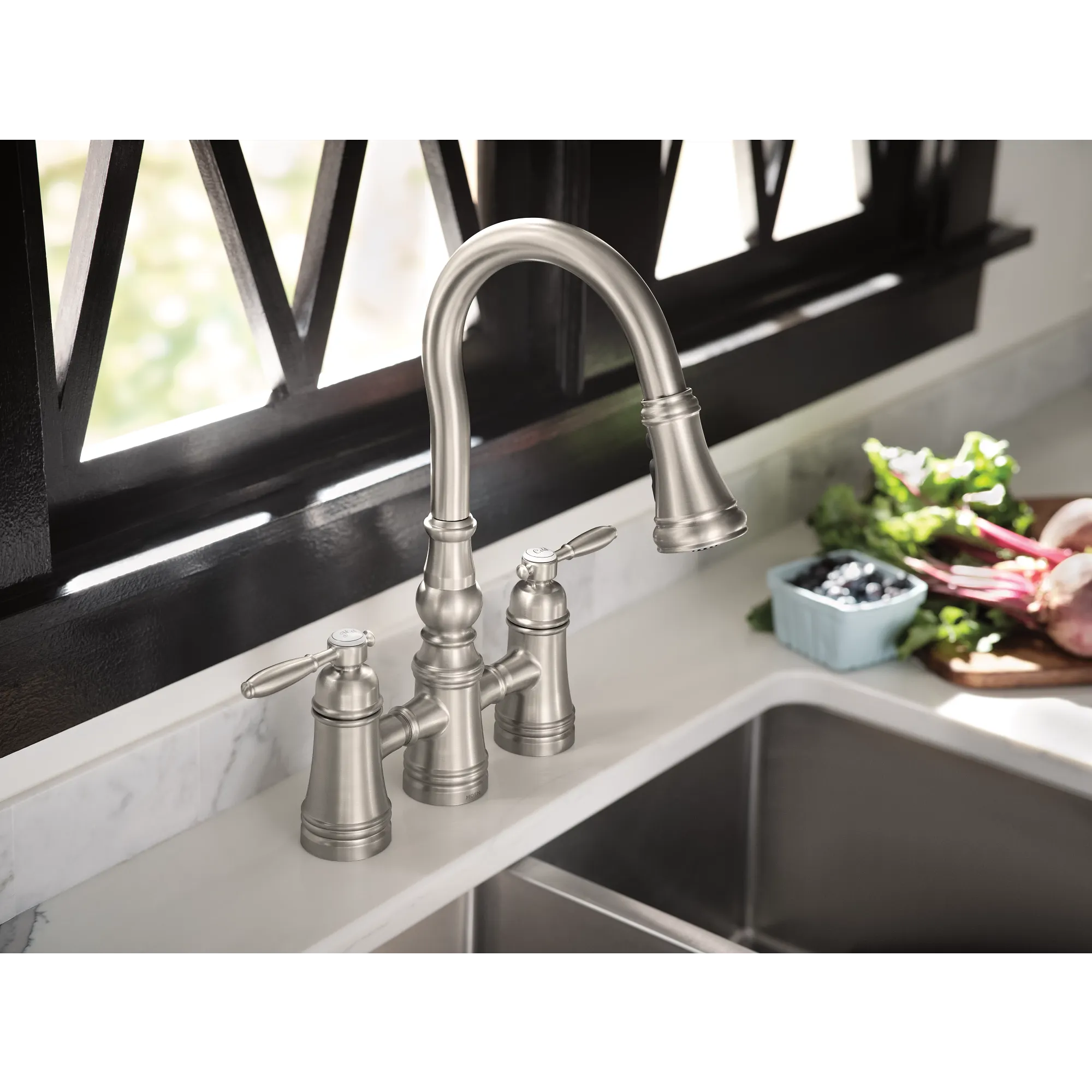 Weymouth Two-Handle High Arc Pulldown Kitchen Faucet - Image 15