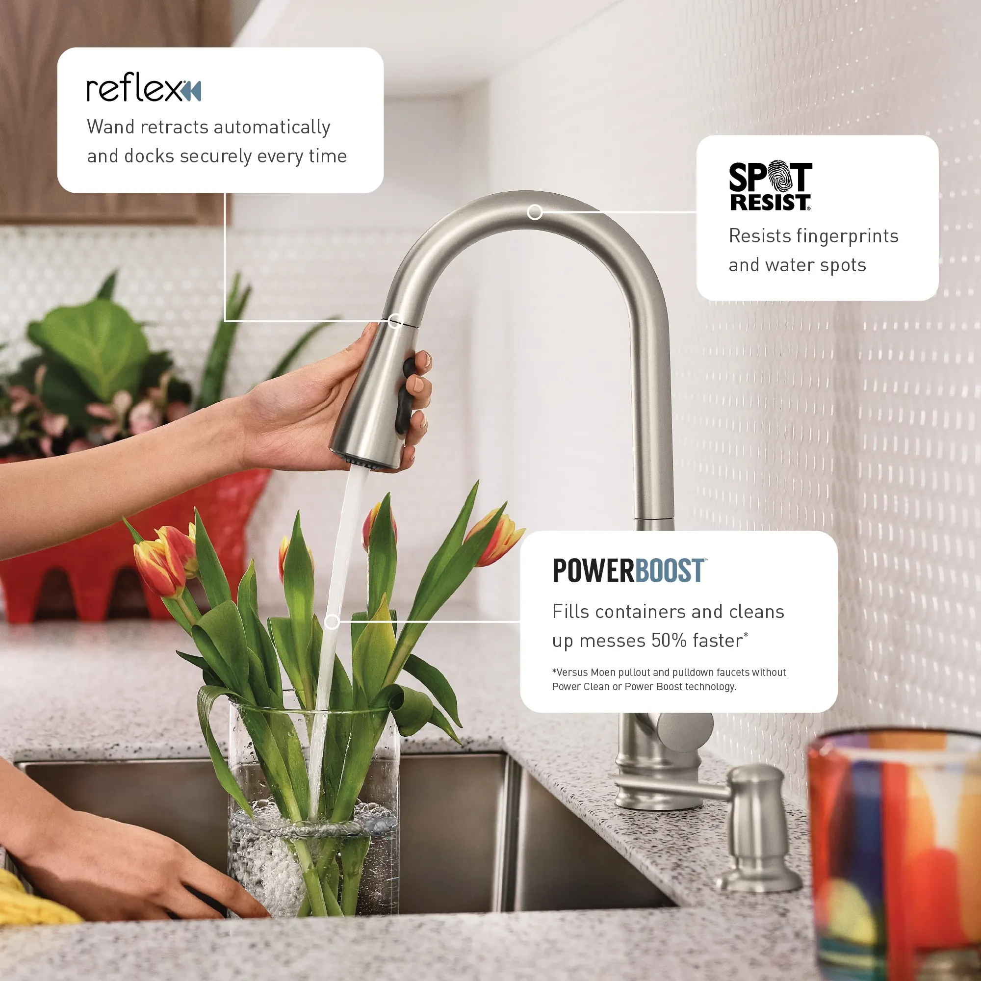 Tenon One-handle High Arc Pulldown Kitchen Faucet - Image 34