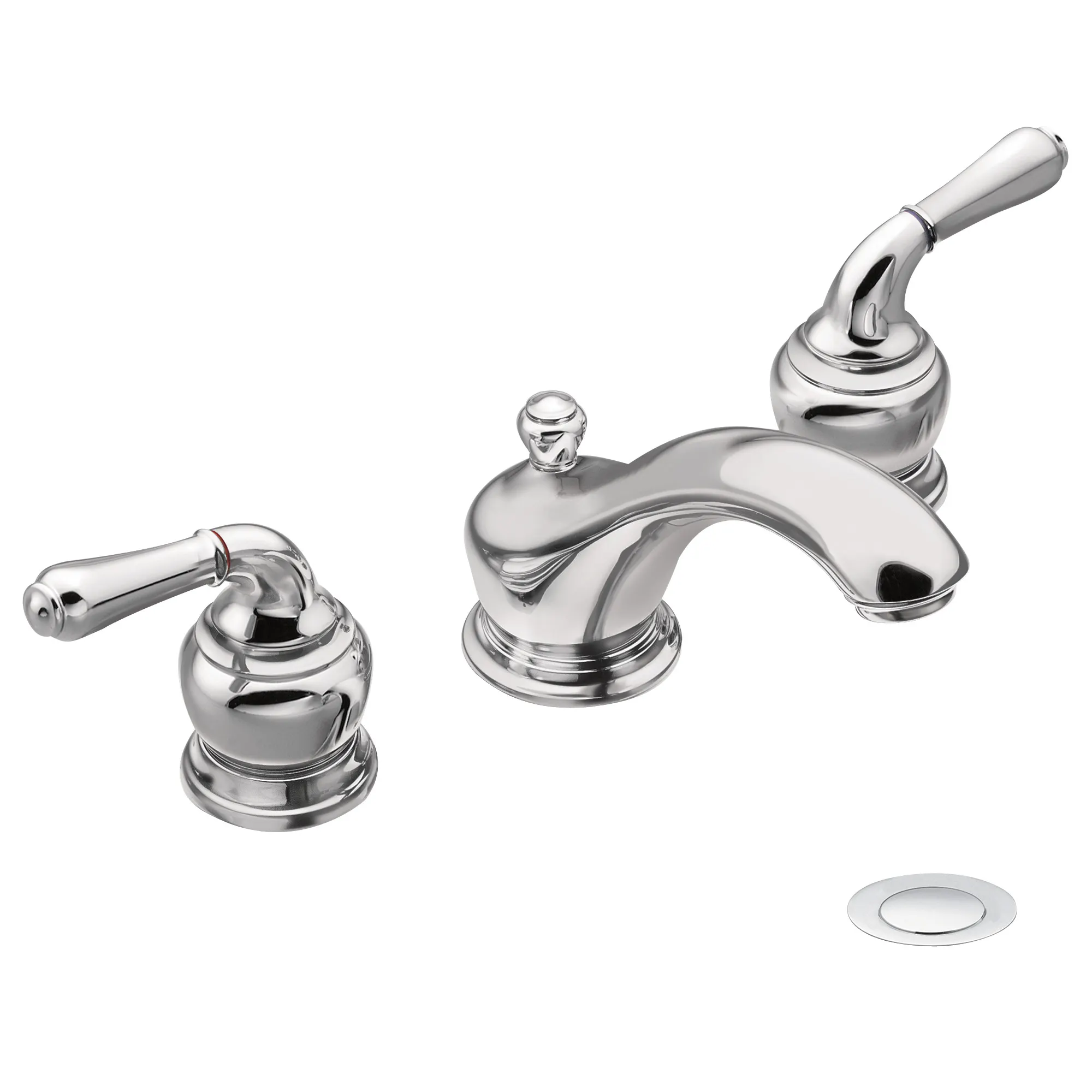 Monticello Chrome two-handle low arc bathroom faucet - Image 3
