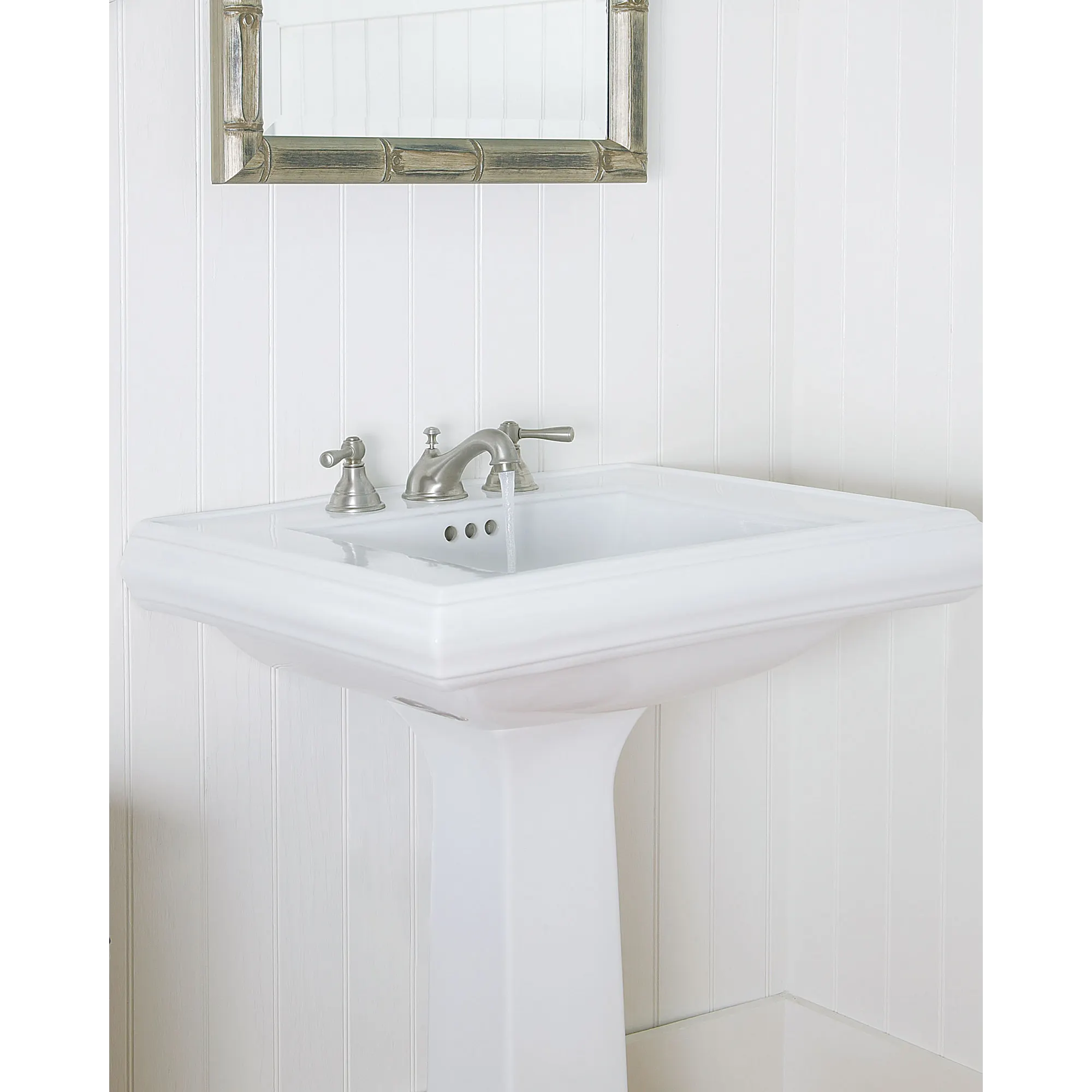 Kingsley Chrome Two-Handle Low Arc Bathroom Faucet - Image 12