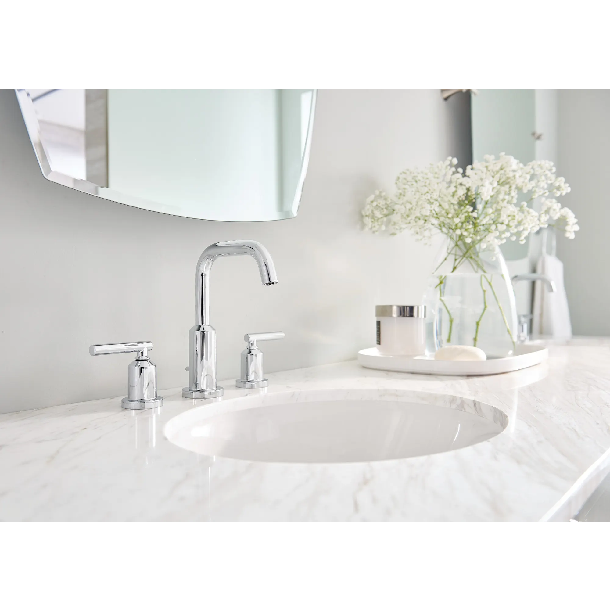 Gibson Chrome Two-Handle High Arc Bathroom Faucet - Image 6