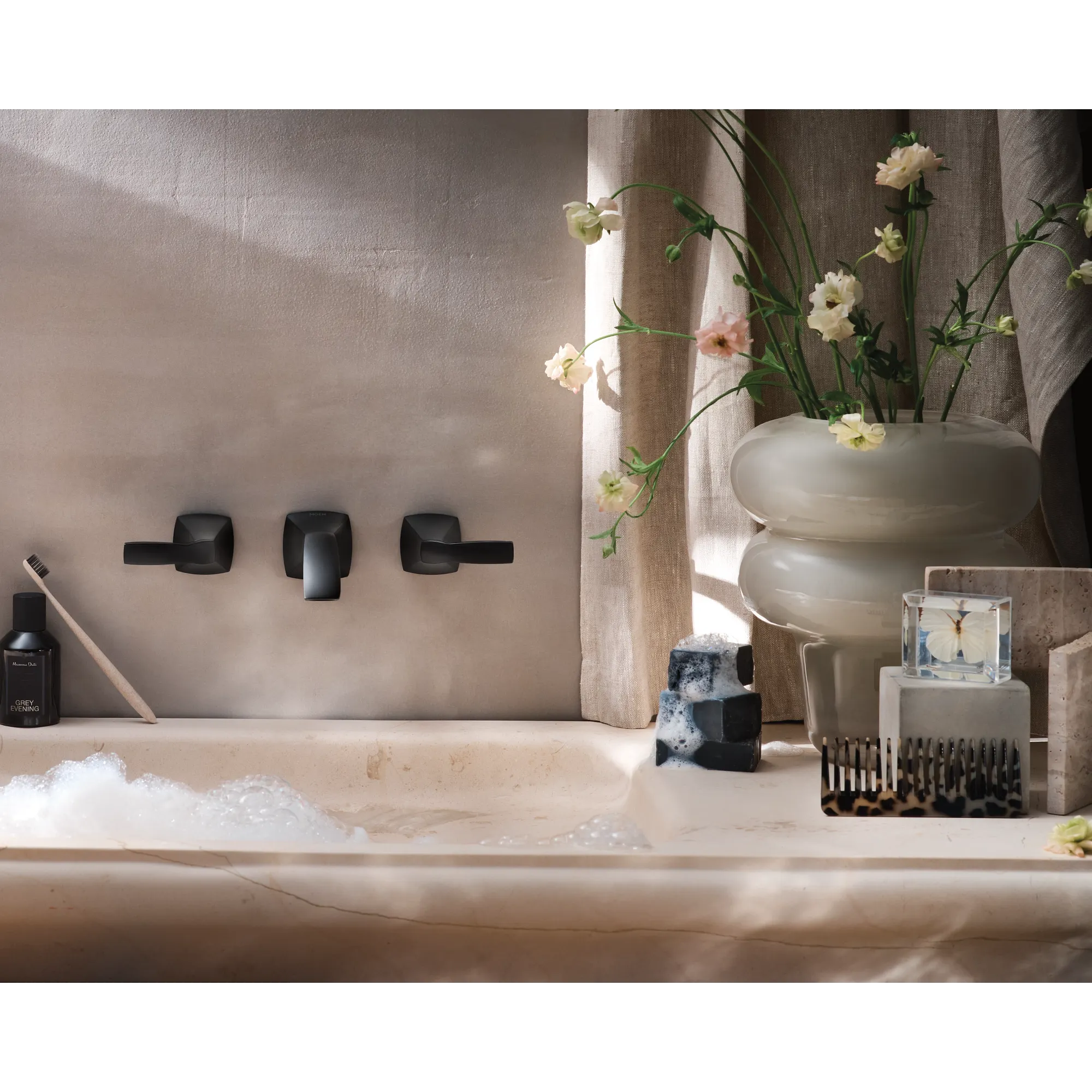Voss Chrome Two-Handle Wall Mount Bathroom Faucet - Image 15