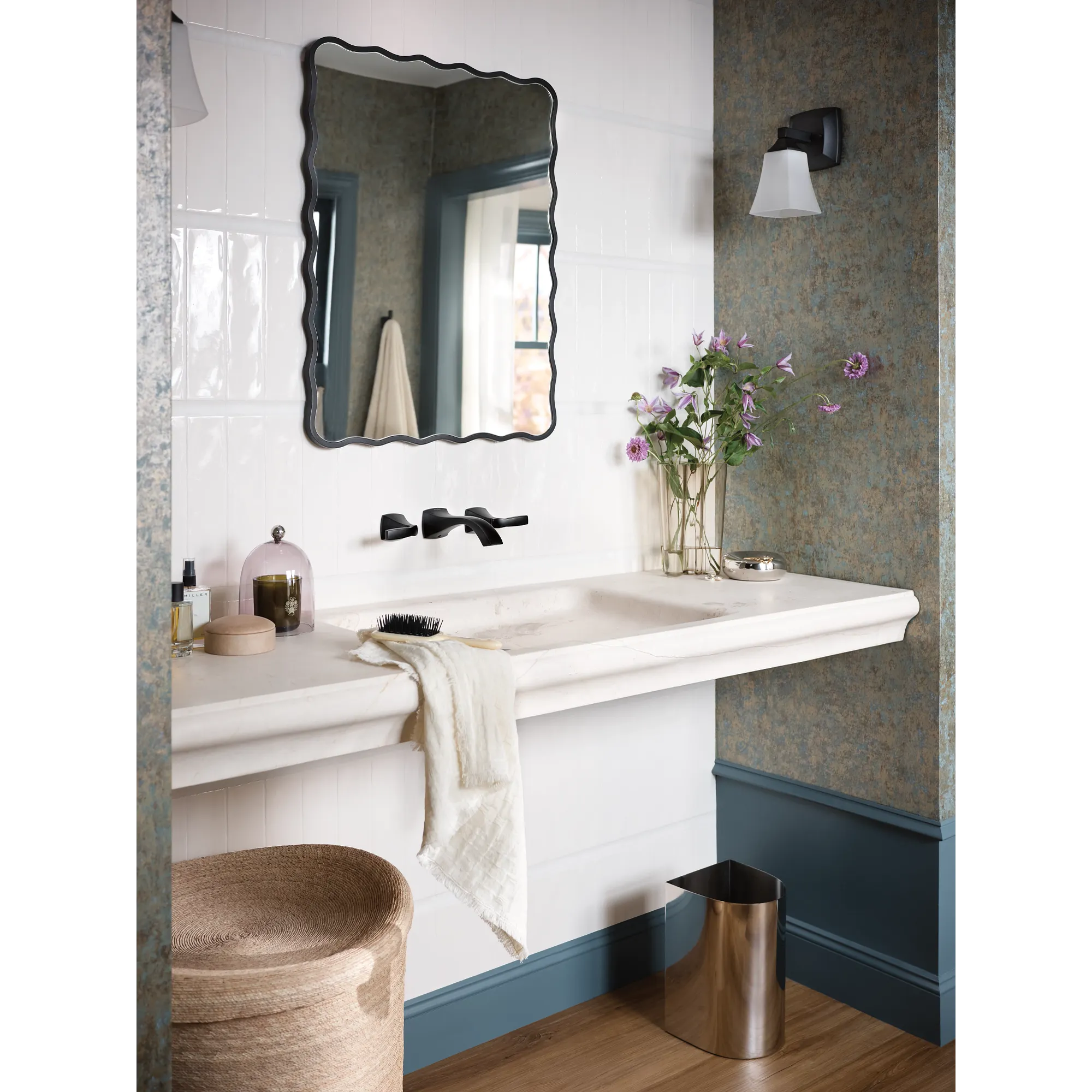 Voss Chrome Two-Handle Wall Mount Bathroom Faucet - Image 6
