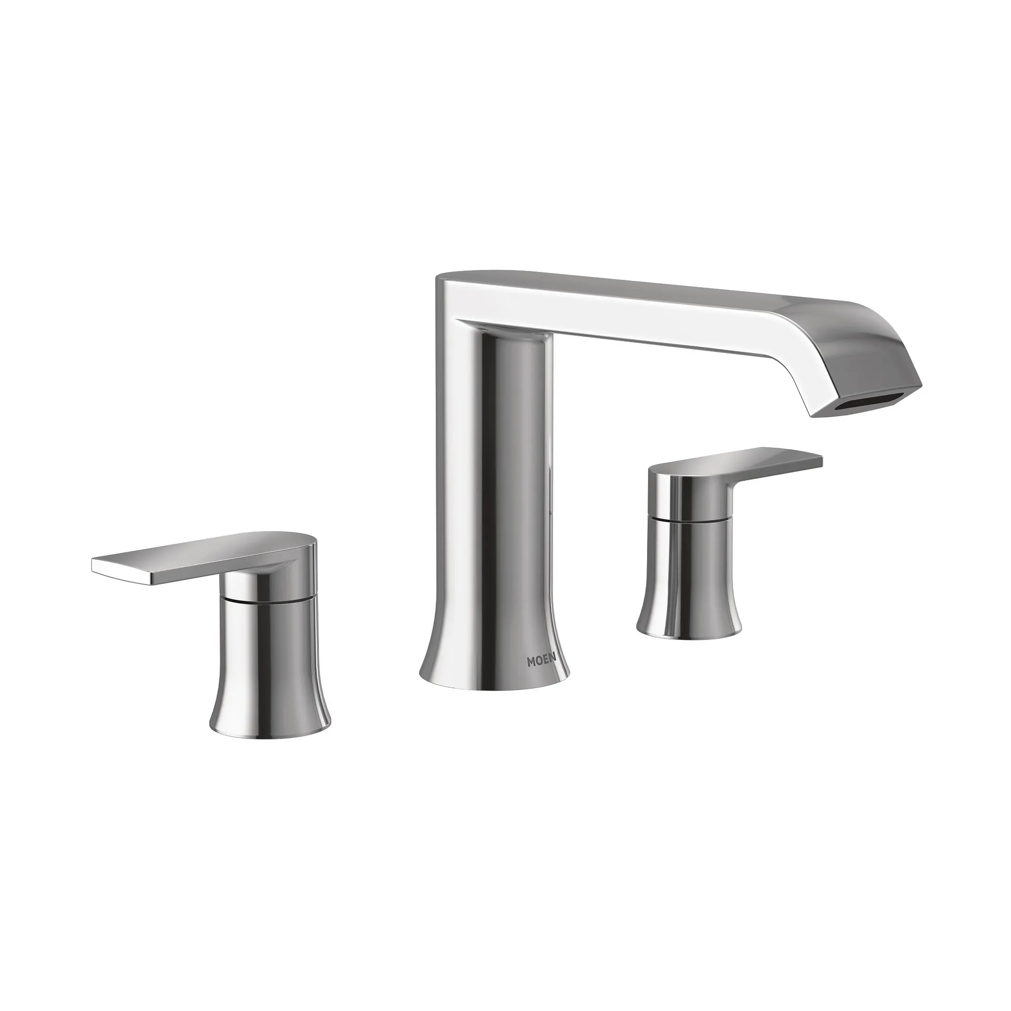 Genta LX Chrome Two-Handle Low Arc Roman Tub Faucet - Image 2