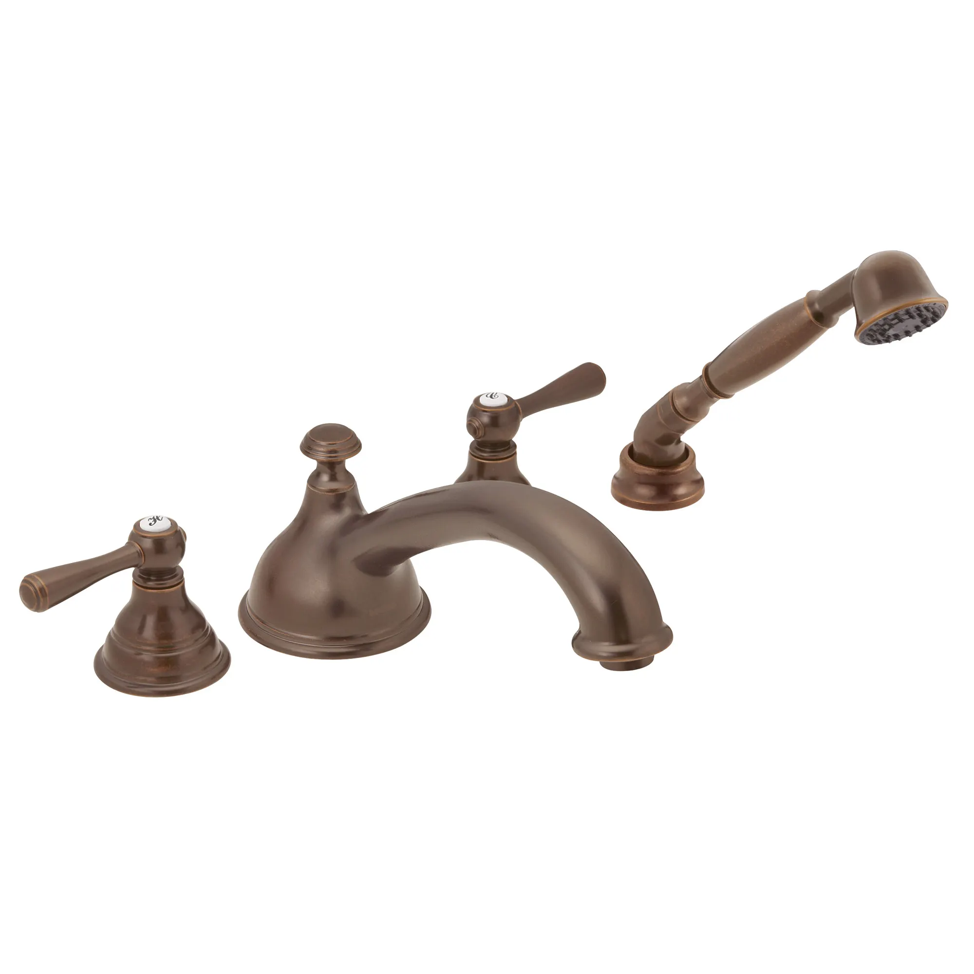 Kingsley Chrome two-handle low arc roman tub faucet includes hand shower - Image 4