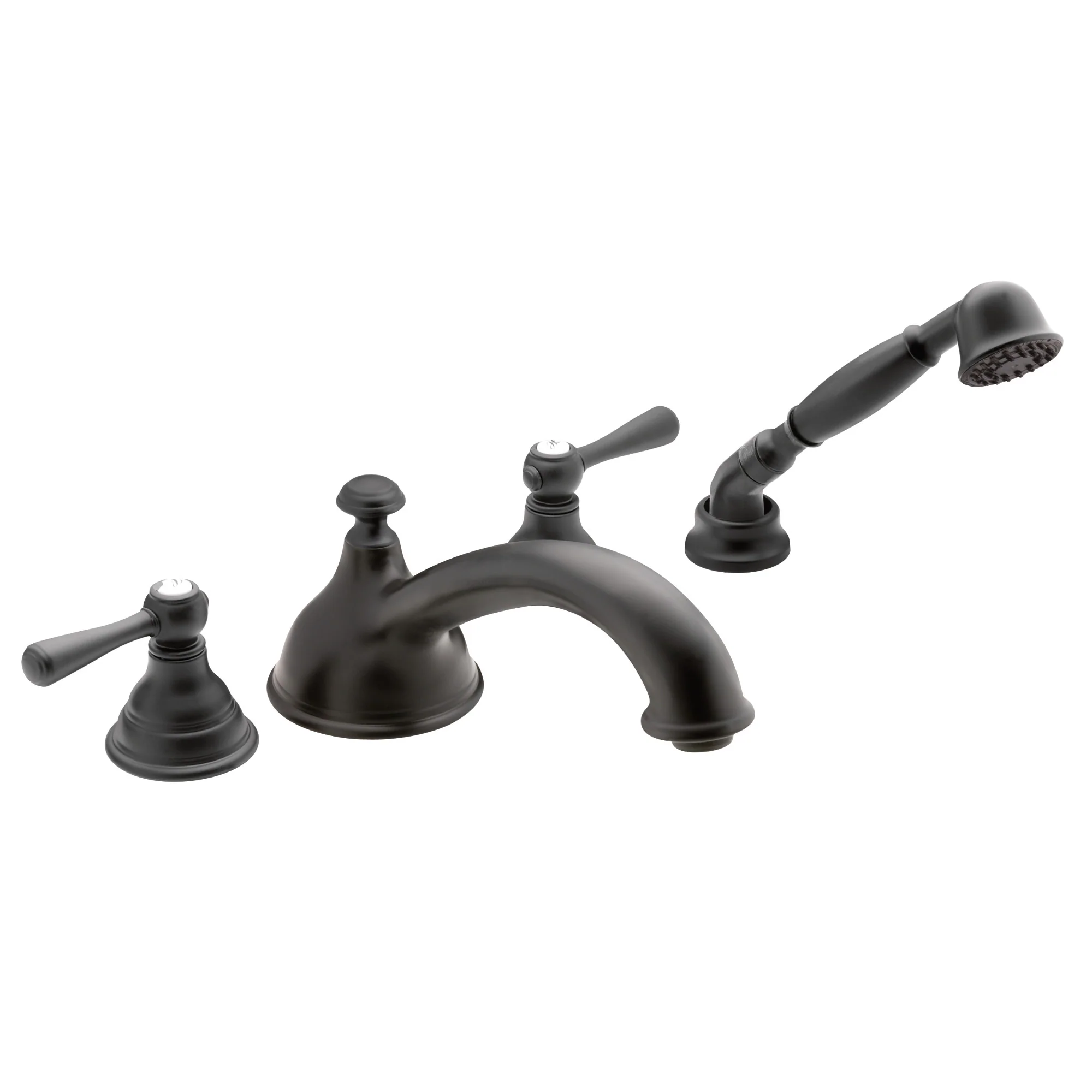 Kingsley Chrome two-handle low arc roman tub faucet includes hand shower - Image 5