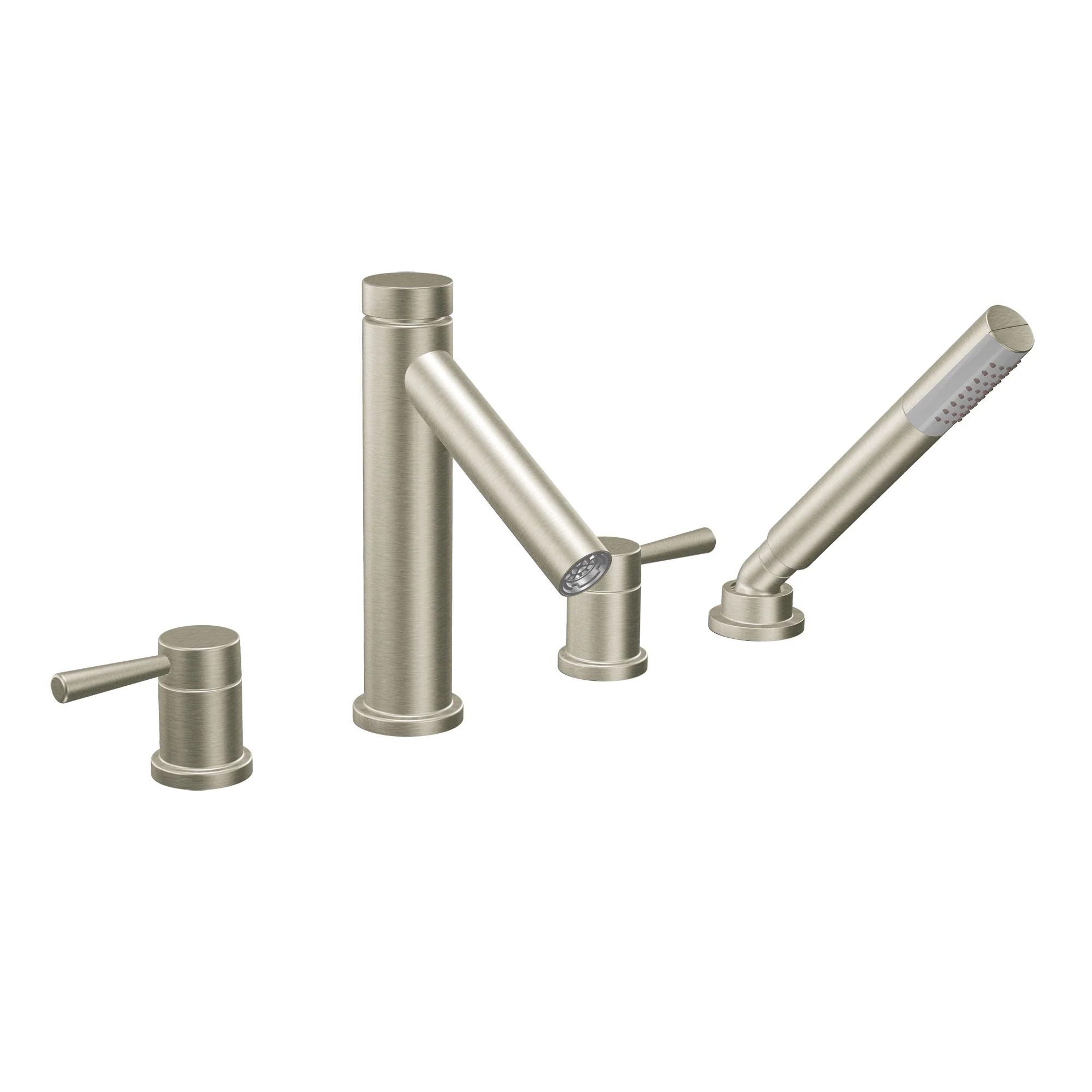 Level Chrome two-handle high arc roman tub faucet includes hand shower - Image 9
