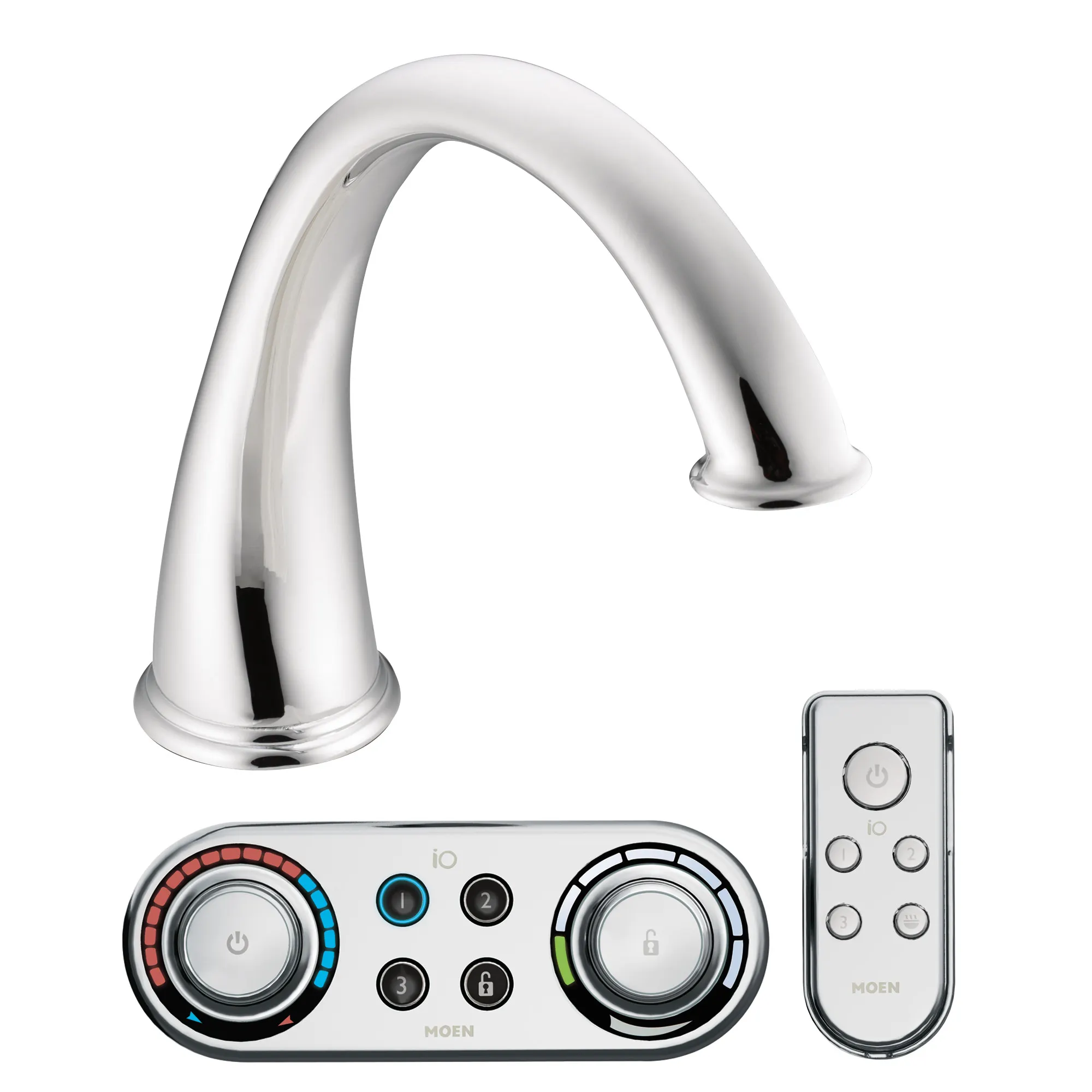 Kingsley Chrome high arc roman tub faucet includes IoDIGITAL(R) technology - Image 2