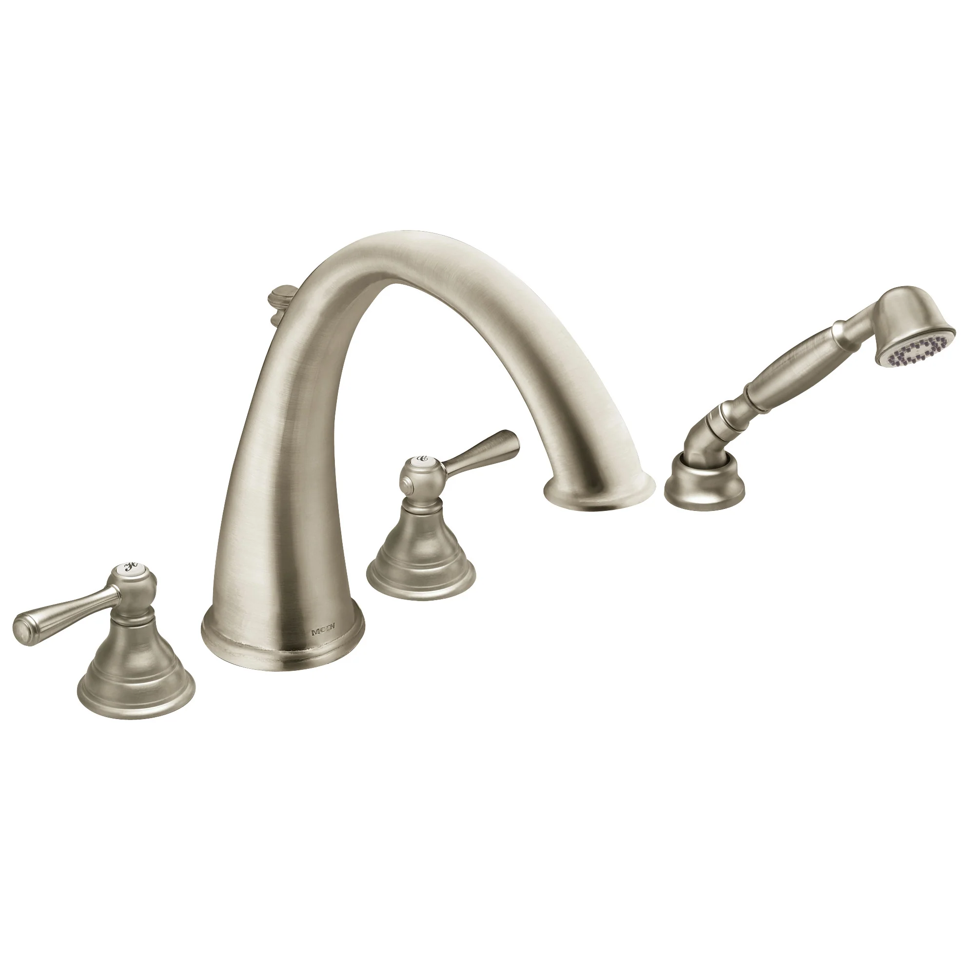 Kingsley Chrome Two-Handle High Arc Roman Tub Faucet including Handheld Shower - Image 11