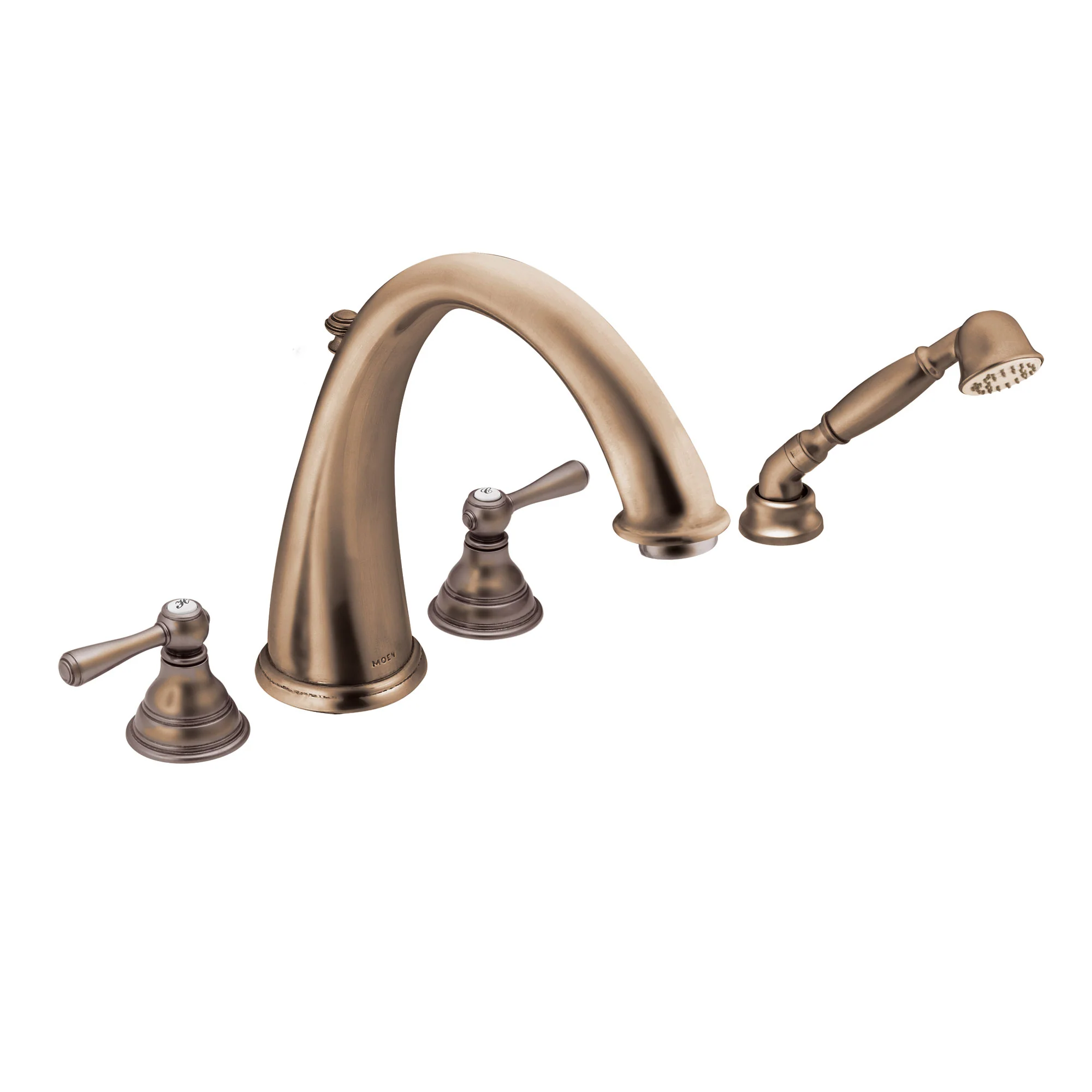 Kingsley Chrome Two-Handle High Arc Roman Tub Faucet including Handheld Shower - Image 13