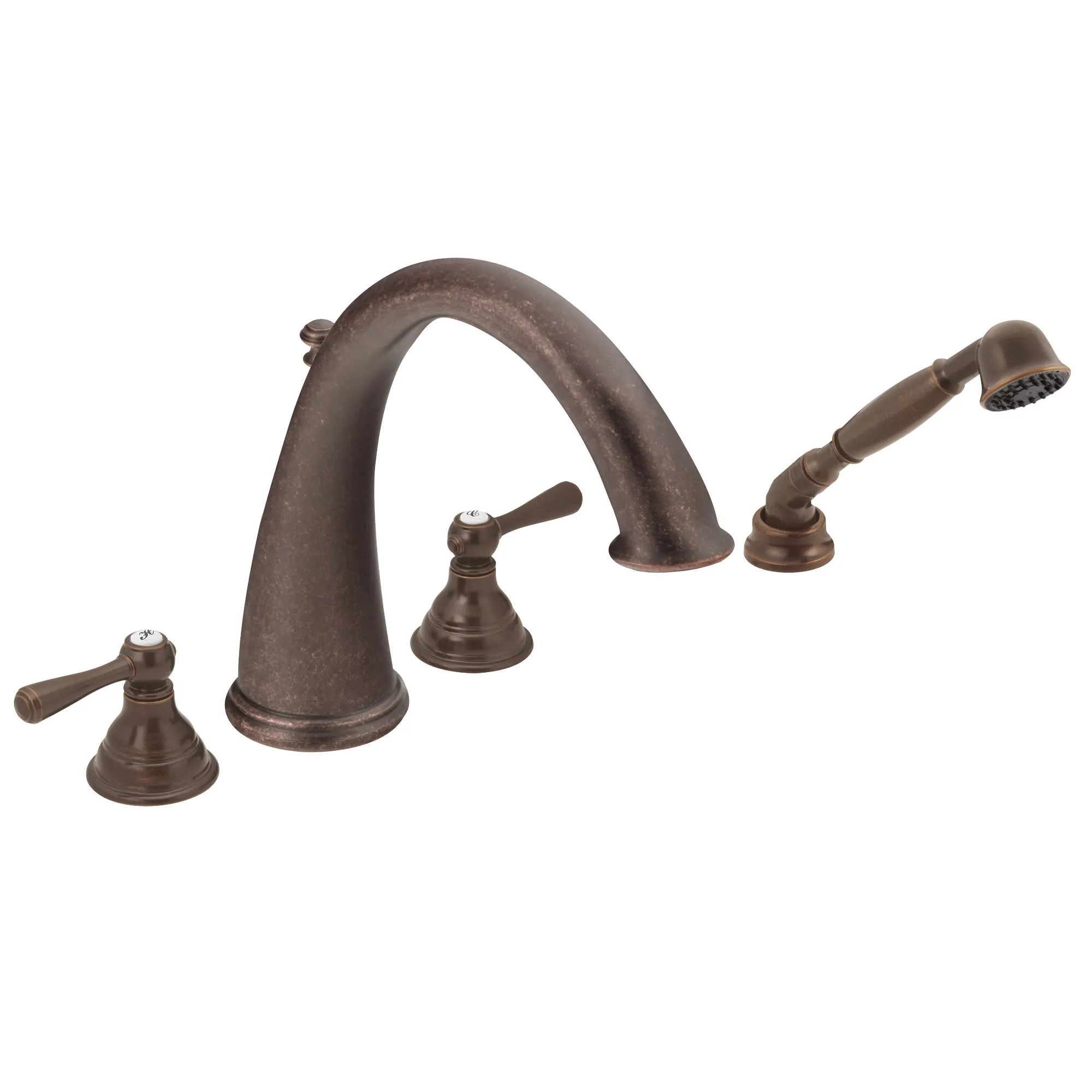 Kingsley Chrome Two-Handle High Arc Roman Tub Faucet including Handheld Shower - Image 6