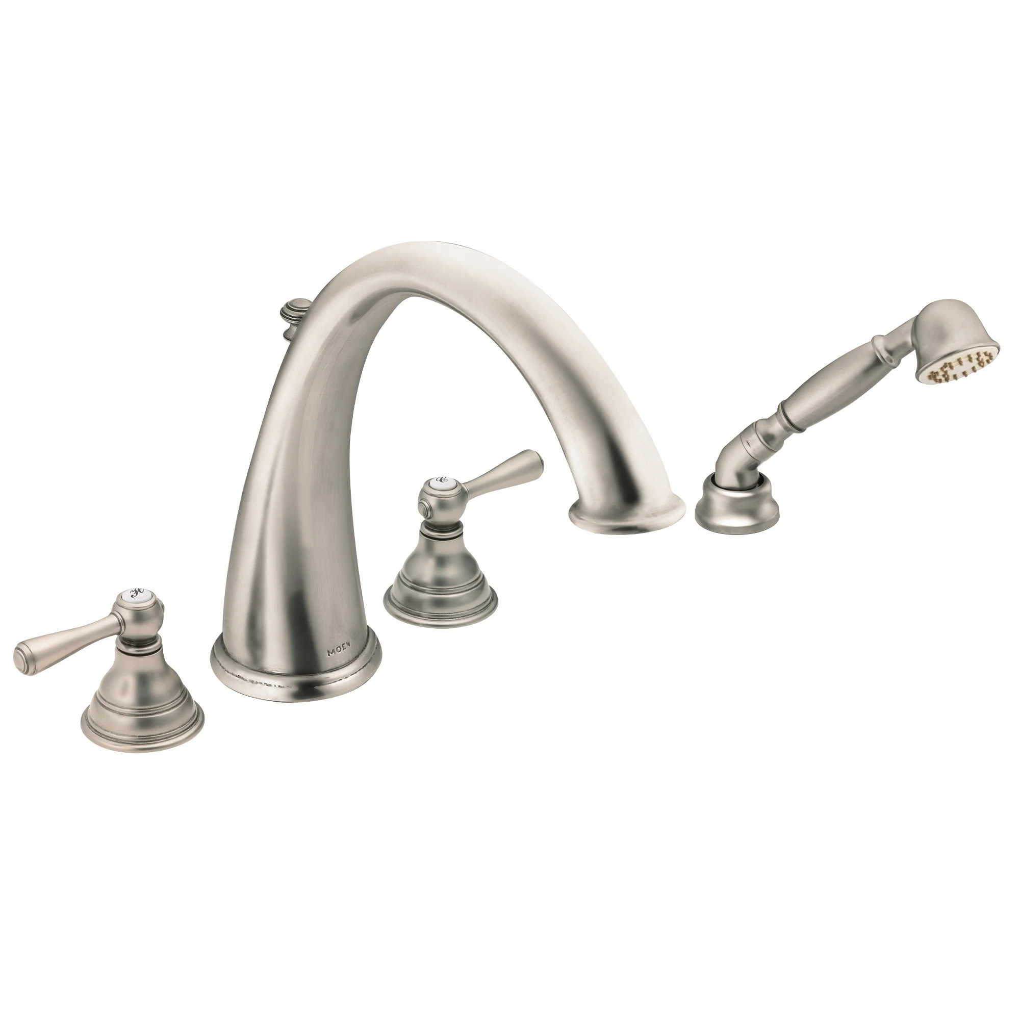 Kingsley Chrome Two-Handle High Arc Roman Tub Faucet including Handheld Shower - Image 7