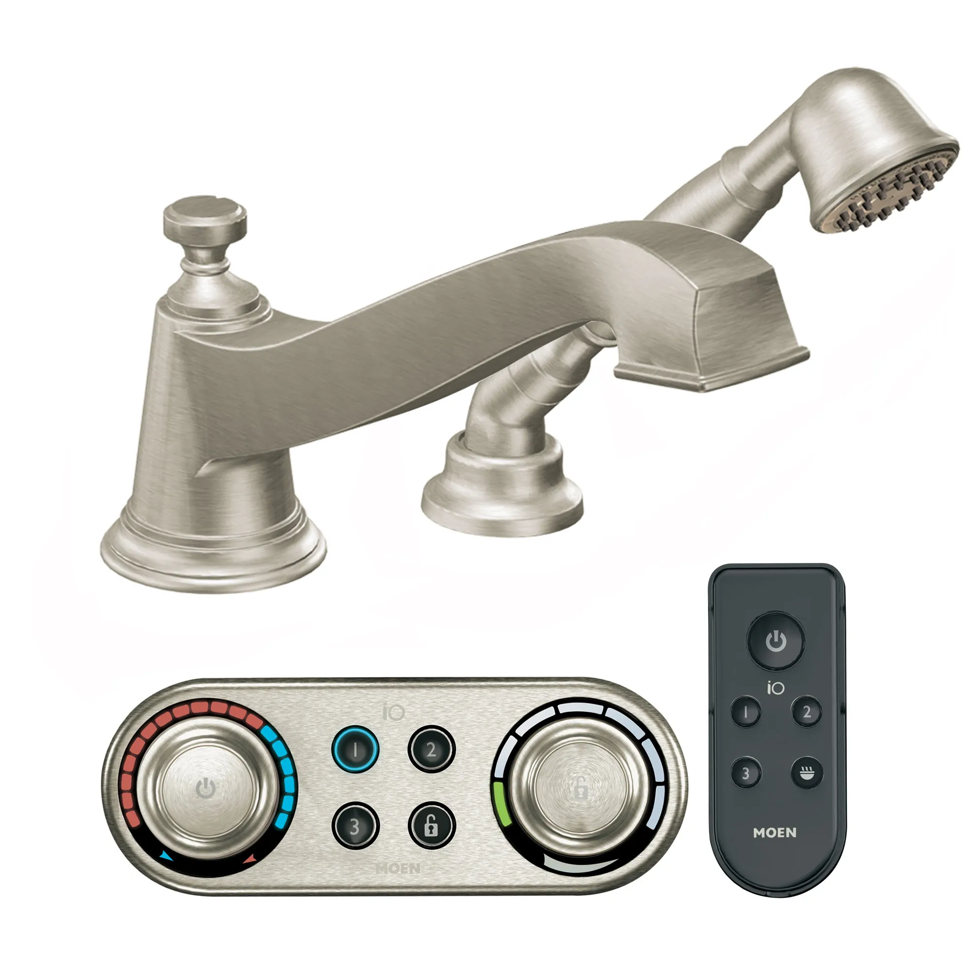 Rothbury Chrome low arc roman tub faucet includes hand shower IoDIGITAL(R) technology - Image 8