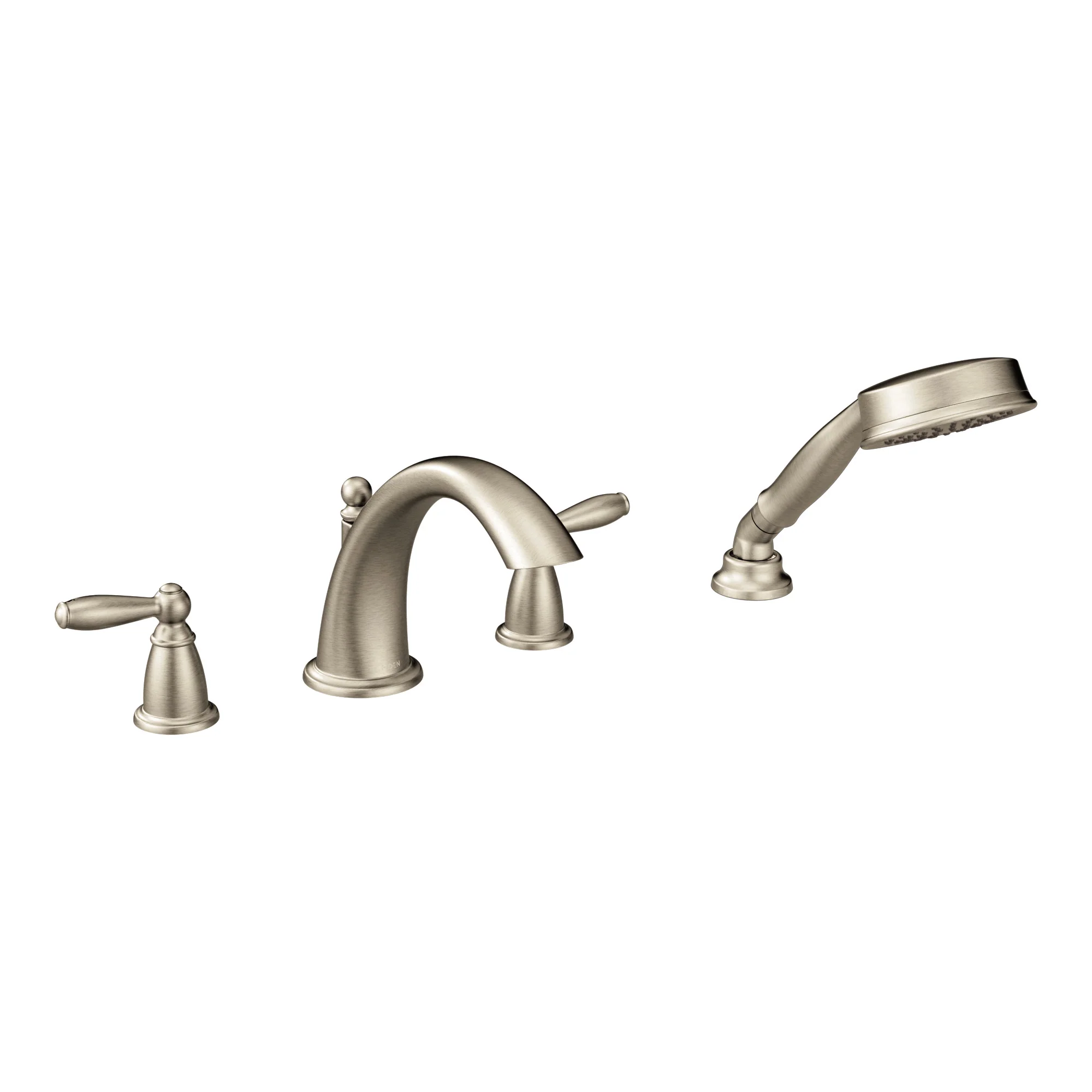Brantford Chrome Two-Handle Low Arc Roman Tub Faucet including Handheld Shower - Image 5