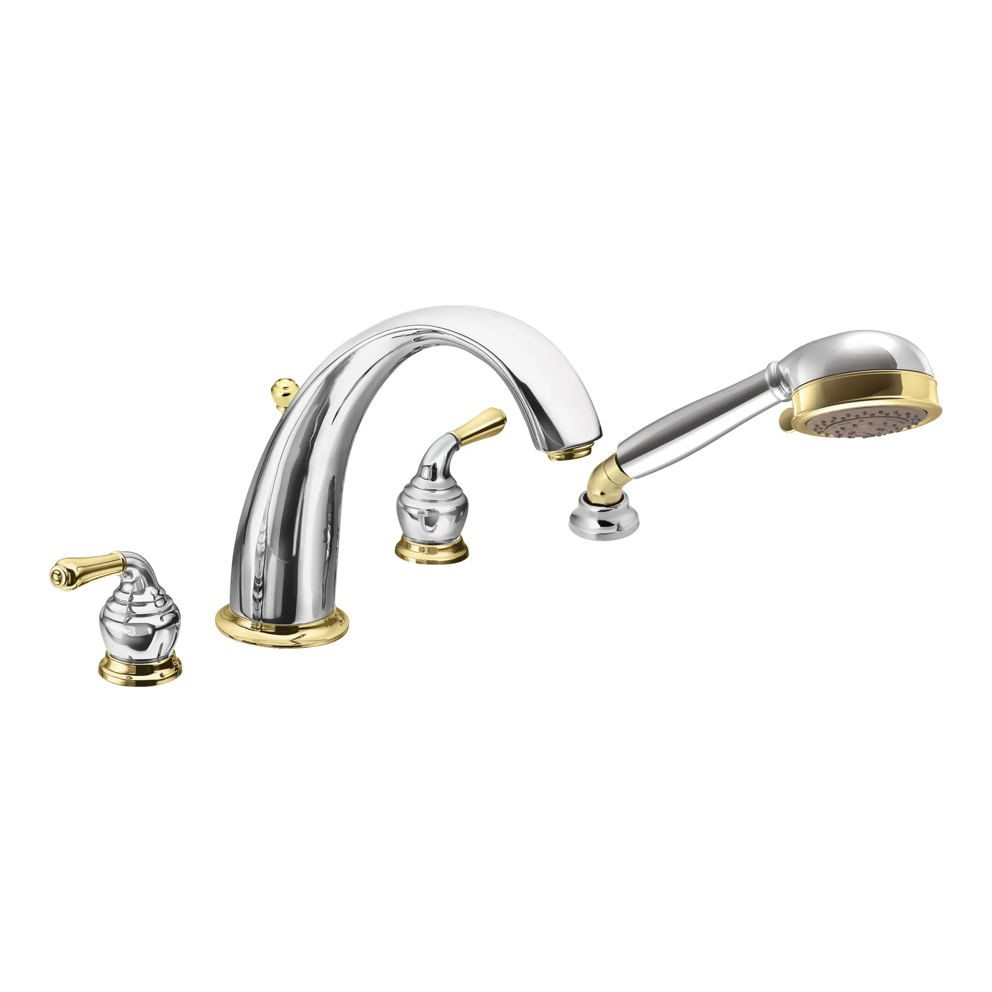 Monticello Chrome two-handle high arc roman tub faucet includes hand shower - Image 10