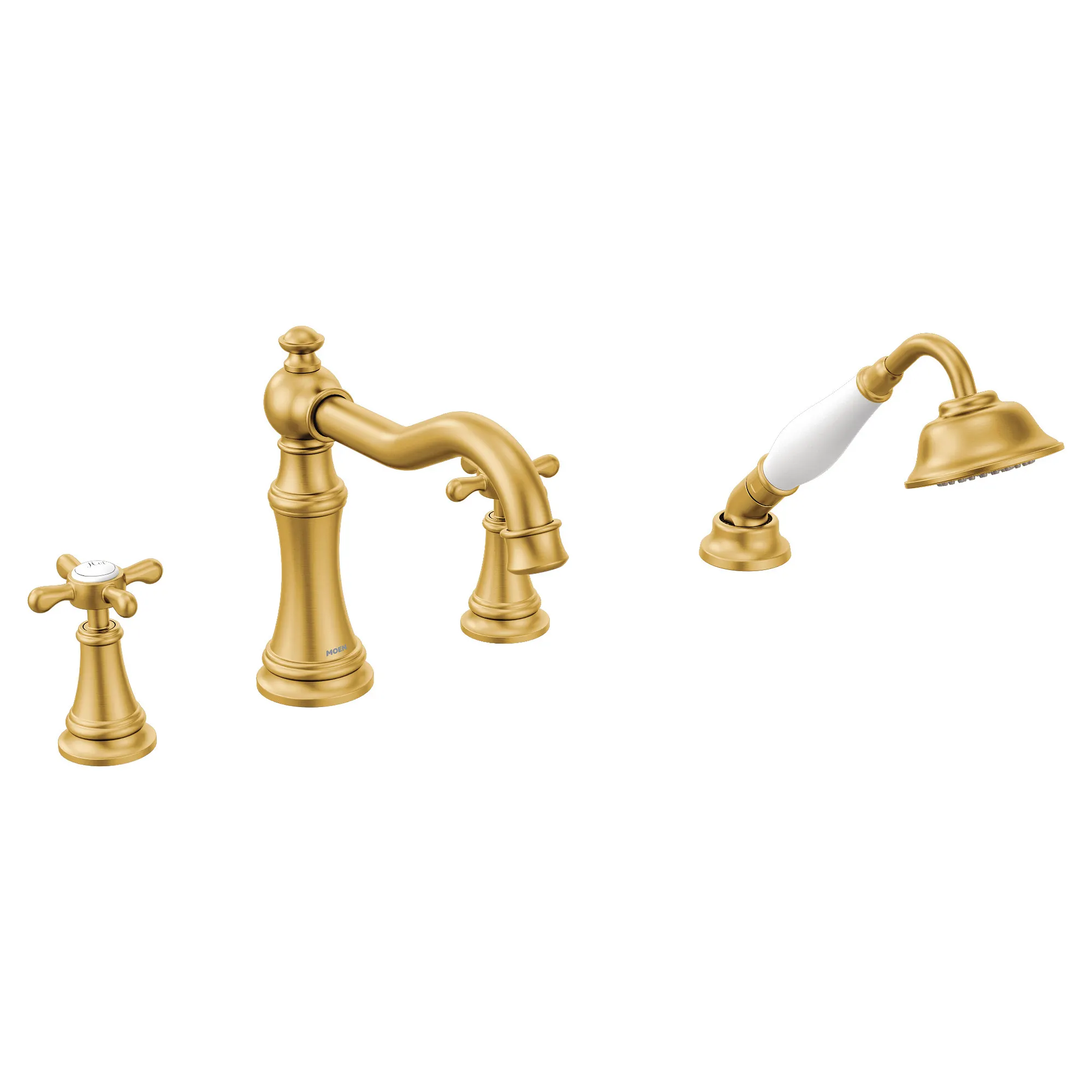 Weymouth Chrome Two-Handle Diverter Roman Tub Faucet including Handheld Shower - Image 12