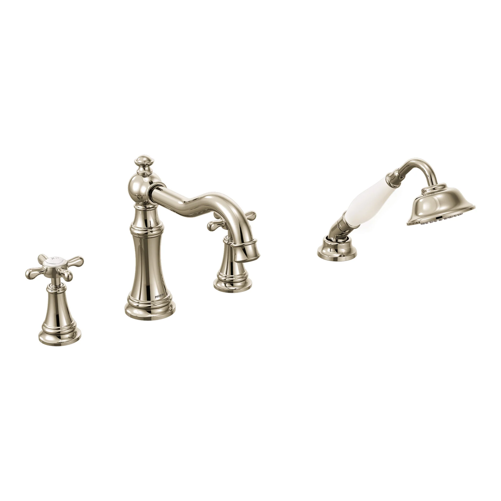 Weymouth Chrome Two-Handle Diverter Roman Tub Faucet including Handheld Shower - Image 6