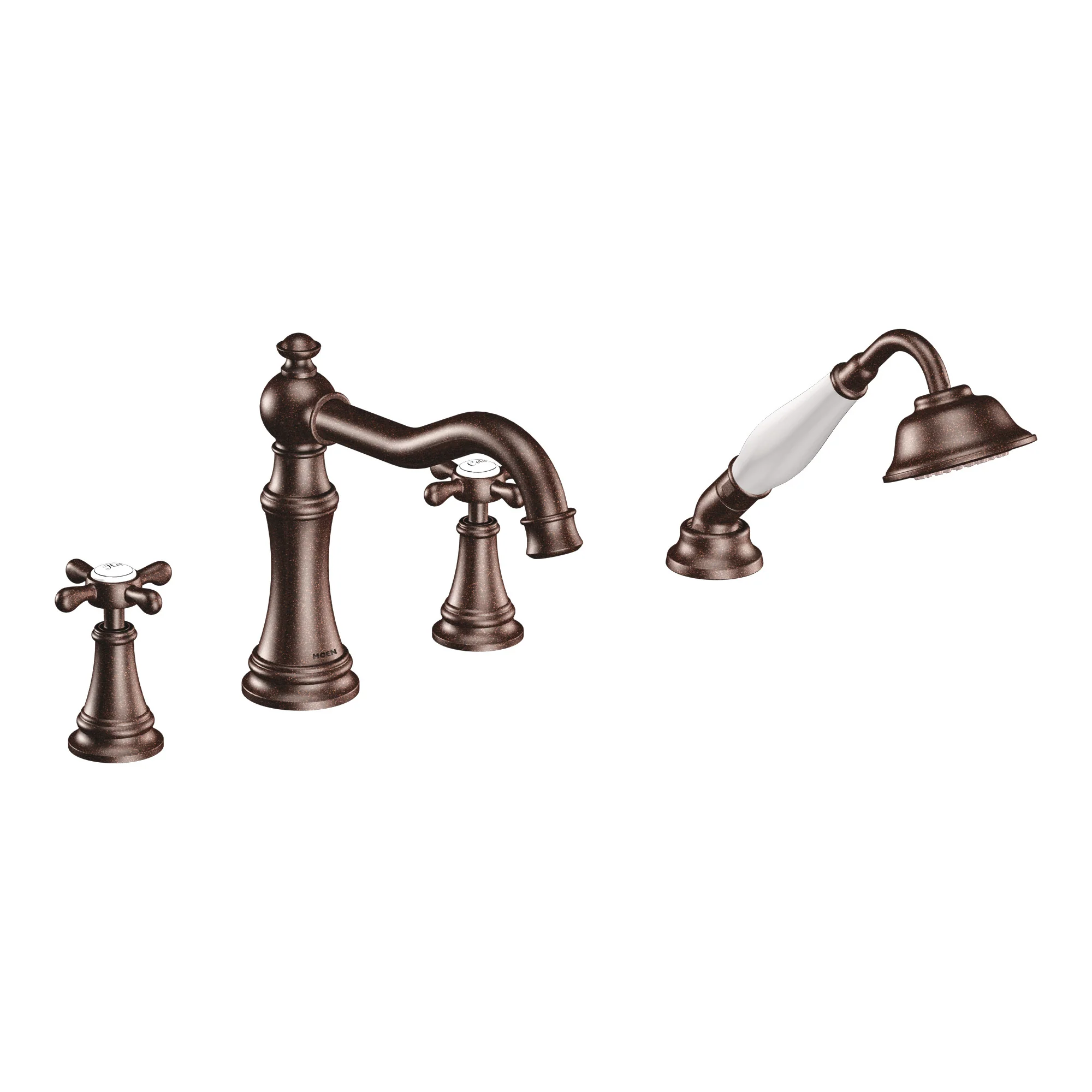 Weymouth Chrome Two-Handle Diverter Roman Tub Faucet including Handheld Shower - Image 8