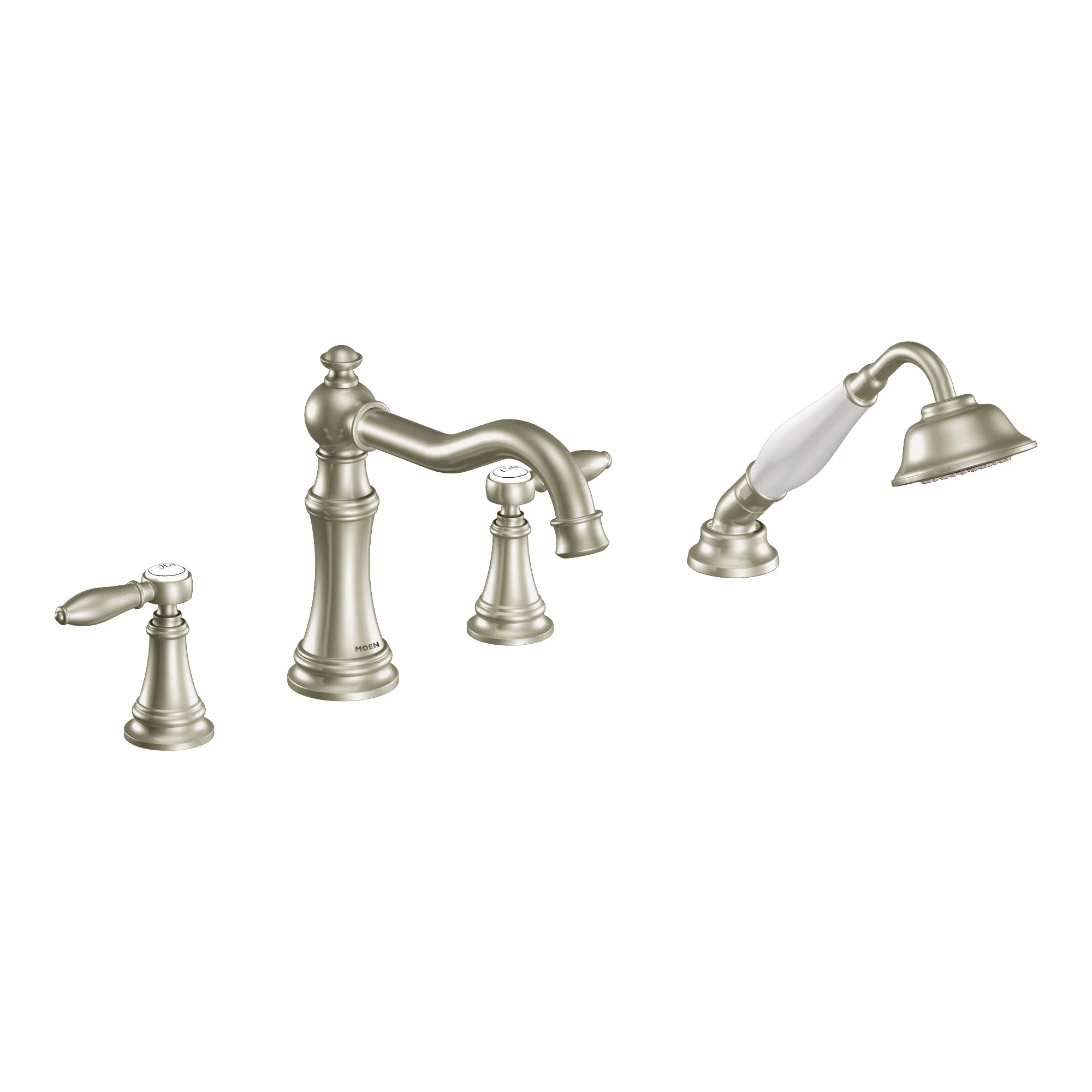 Weymouth Chrome Two-Handle Diverter Roman Tub Faucet including Handheld Shower - Image 7