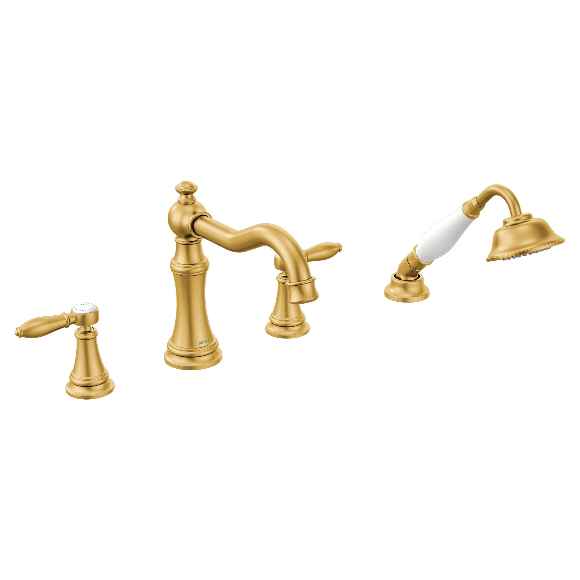 Weymouth Chrome Two-Handle Diverter Roman Tub Faucet including Handheld Shower - Image 9