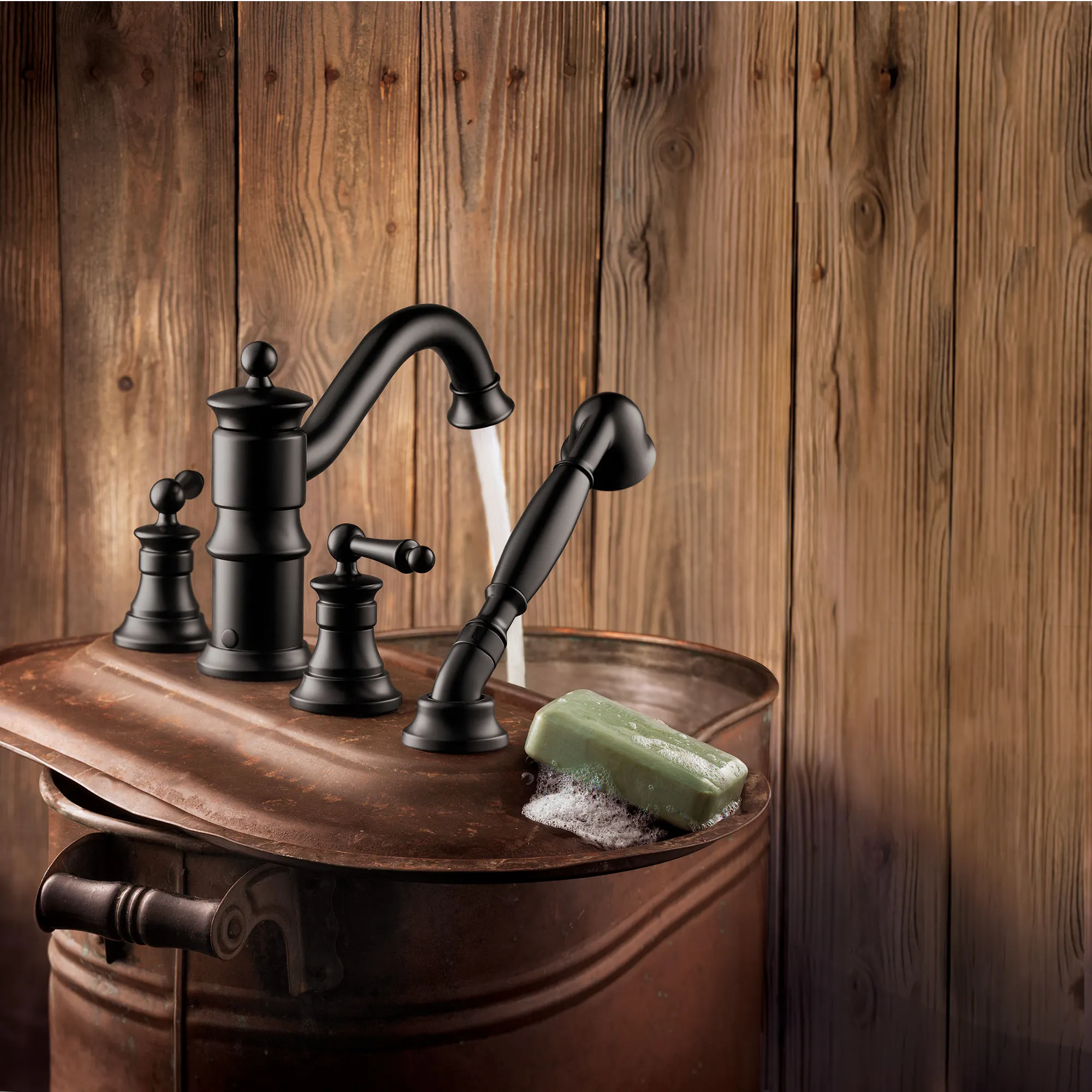Waterhill Chrome two-handle high arc roman tub faucet includes hand shower - Image 15