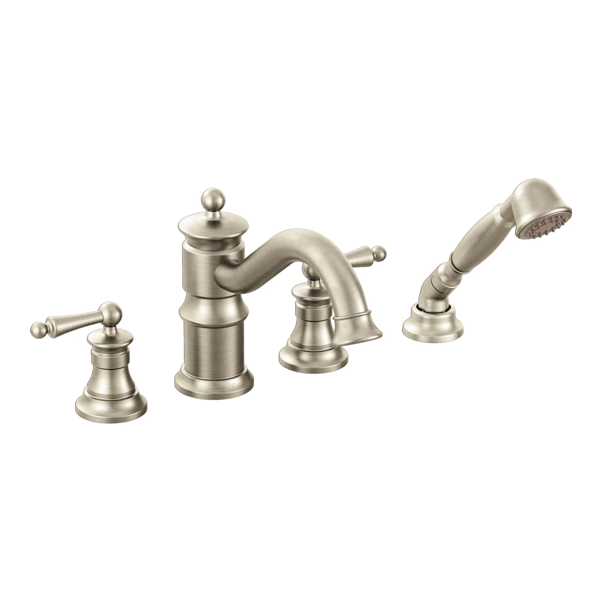 Waterhill Chrome two-handle high arc roman tub faucet includes hand shower - Image 16