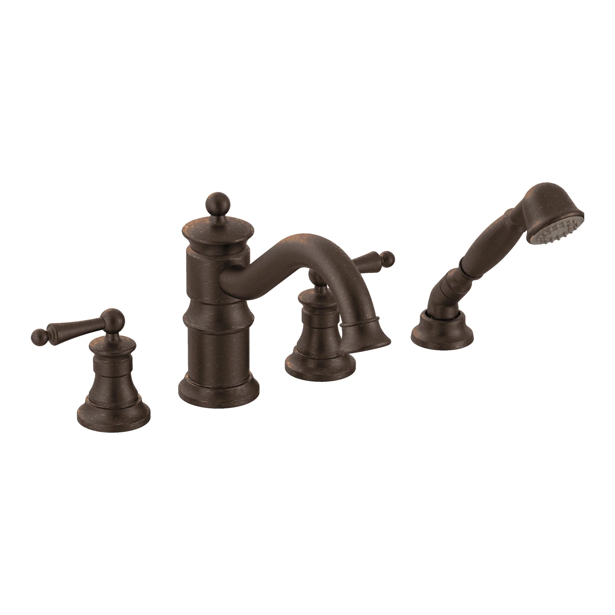 Waterhill Chrome two-handle high arc roman tub faucet includes hand shower - Image 7