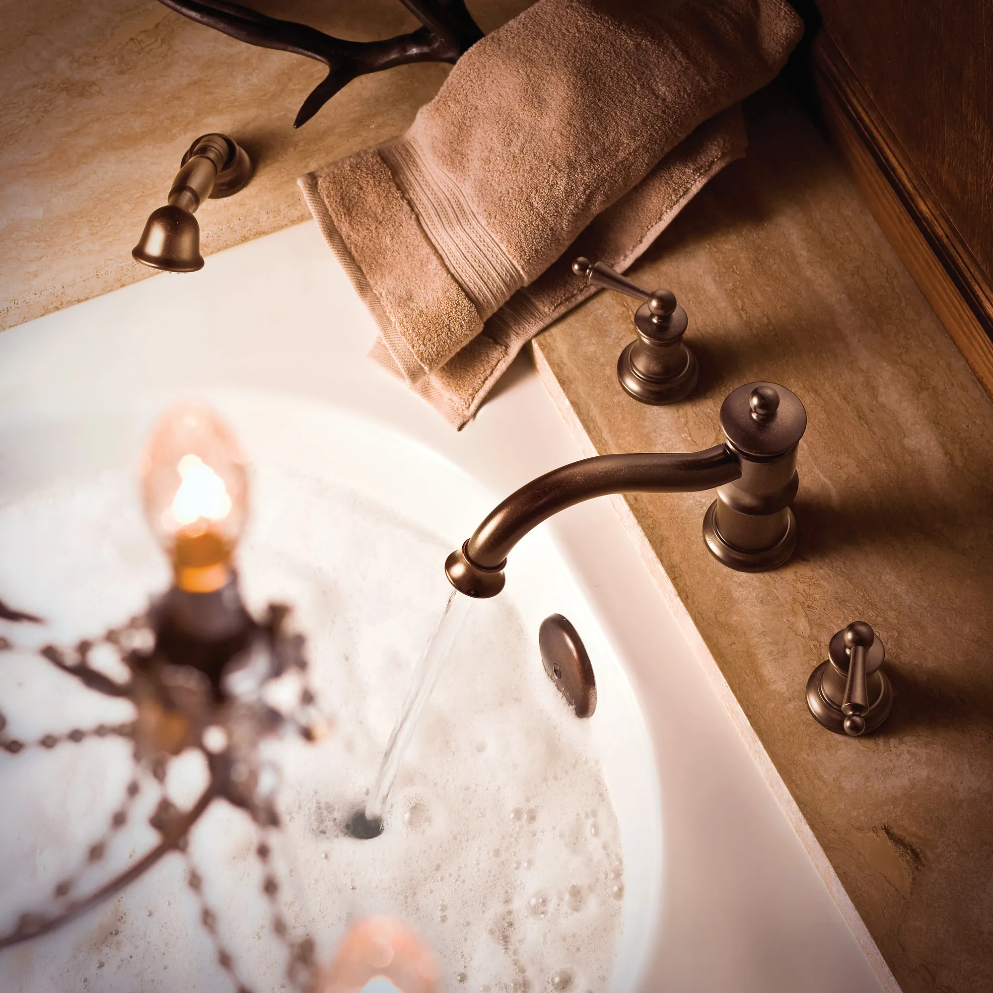Waterhill Chrome two-handle high arc roman tub faucet includes hand shower - Image 8