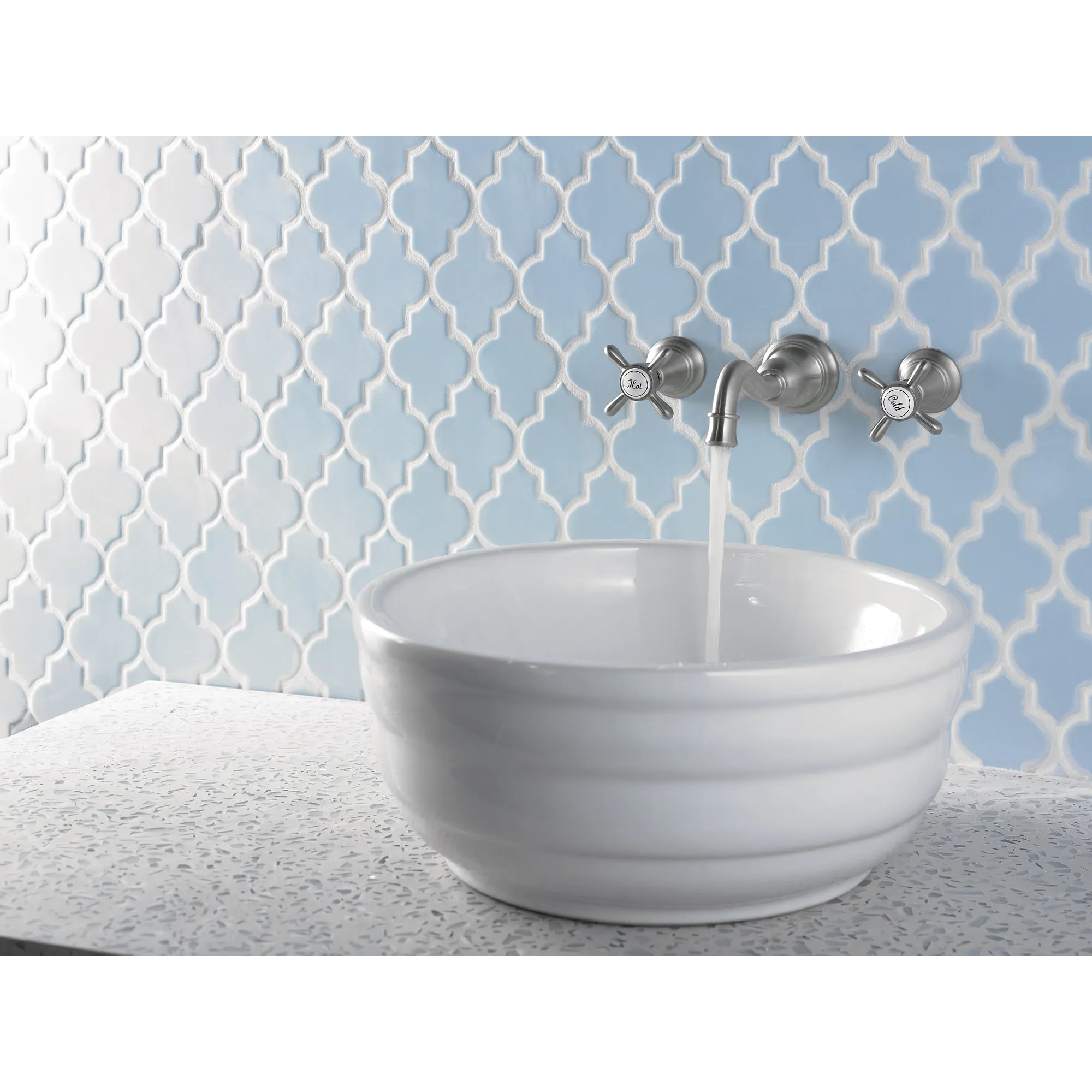 Weymouth Chrome Two-Handle High Arc Wall Mount Bathroom Faucet - Image 10