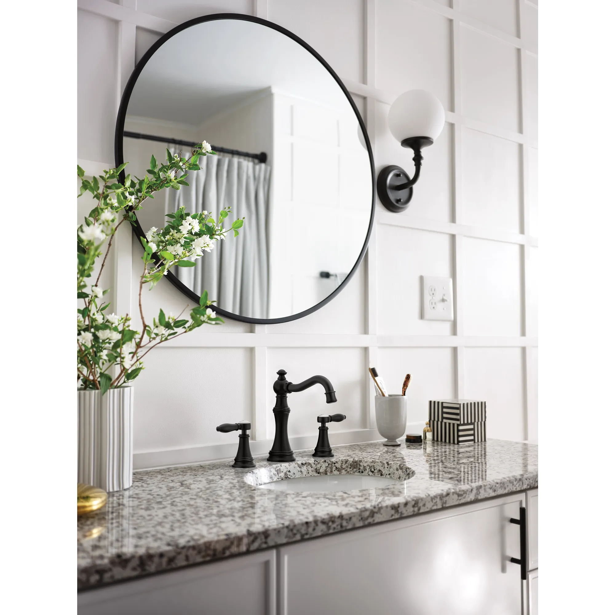 Weymouth Chrome Two-Handle High Arc Bathroom Faucet - Image 6