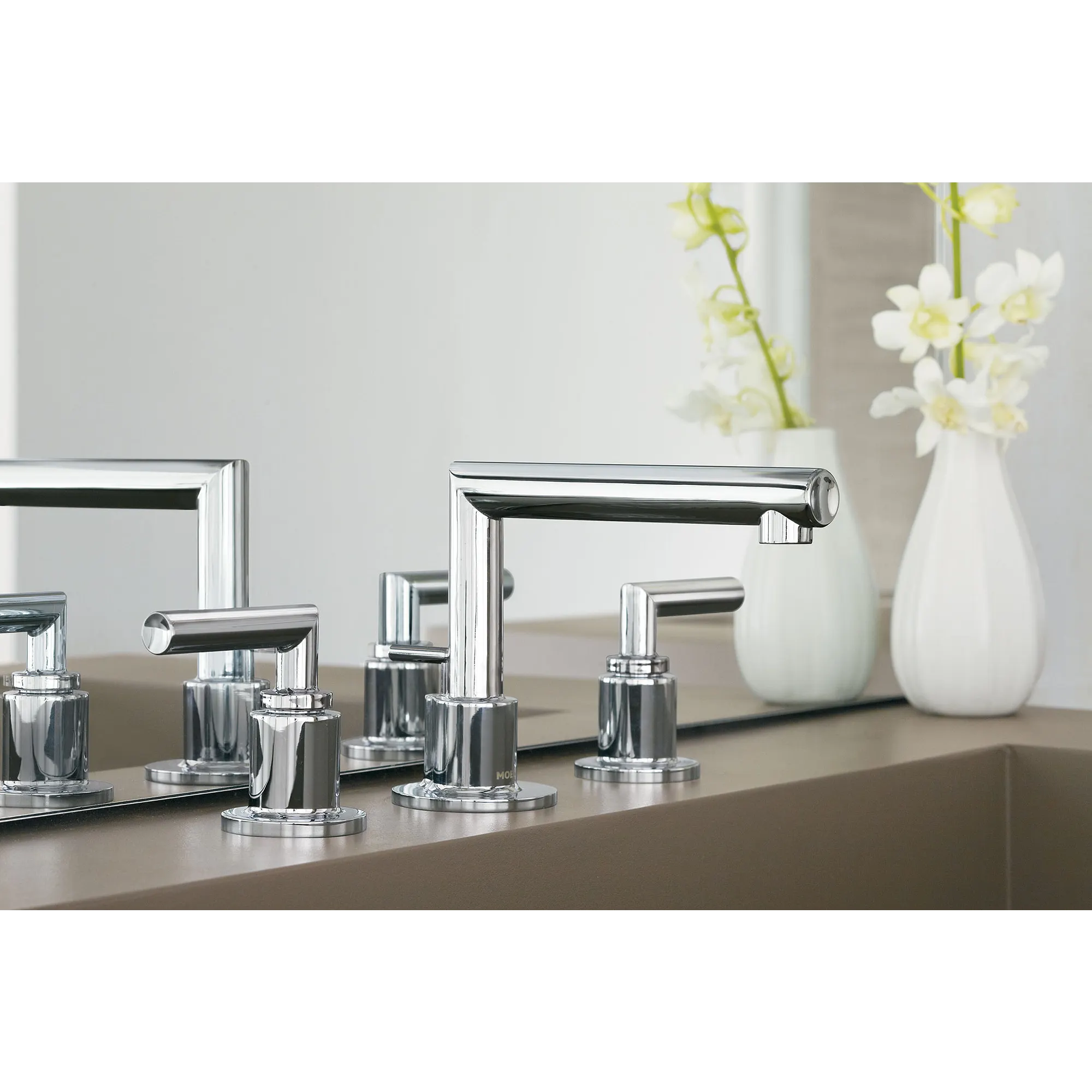 Arris Chrome Two-Handle Low Arc Bathroom Faucet - Image 20