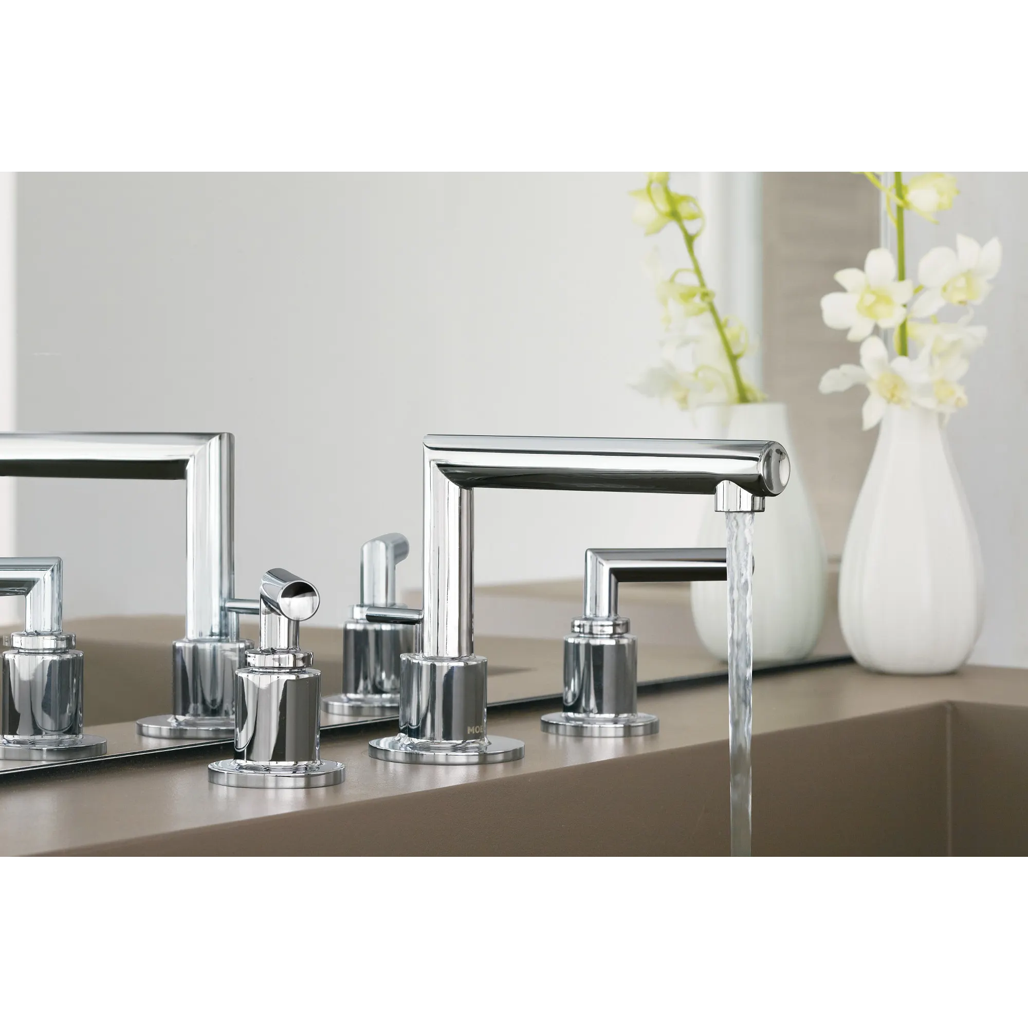 Arris Chrome Two-Handle Low Arc Bathroom Faucet - Image 8