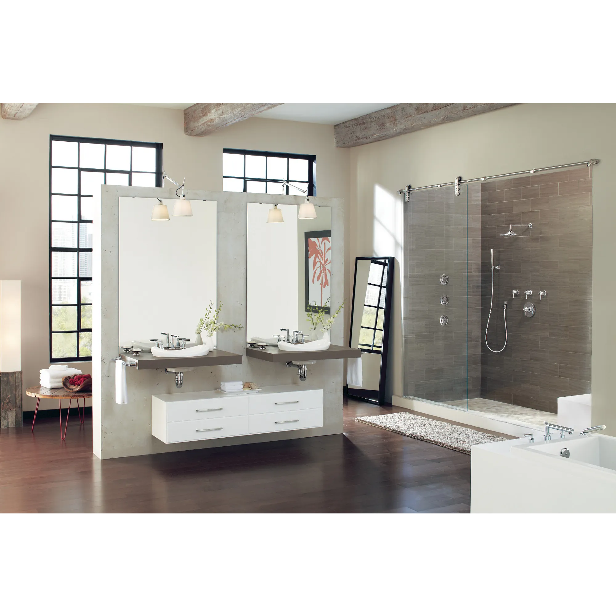 Arris Chrome Two-Handle Low Arc Bathroom Faucet - Image 9