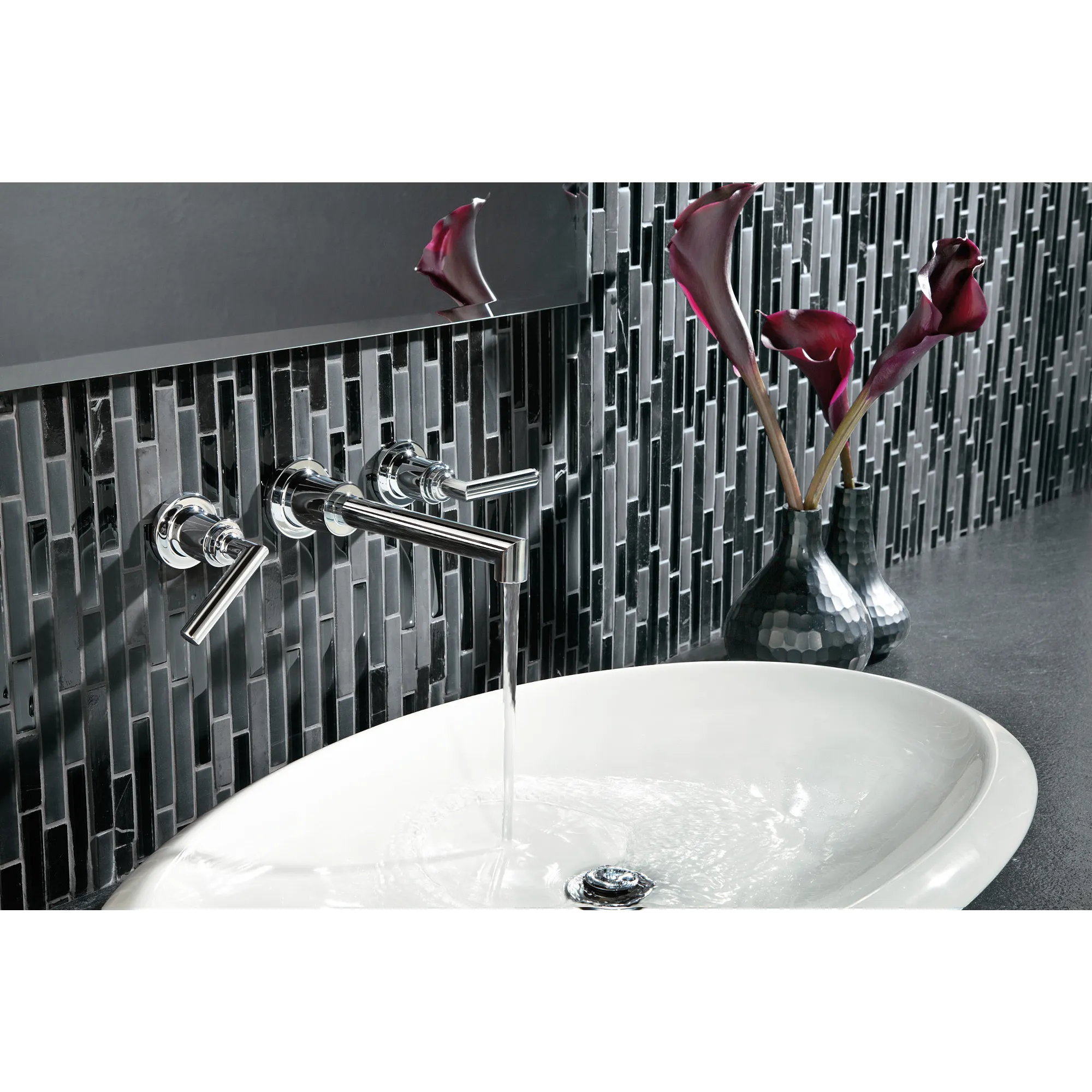 Arris Chrome Two-Handle Wall Mount Bathroom Faucet - Image 8