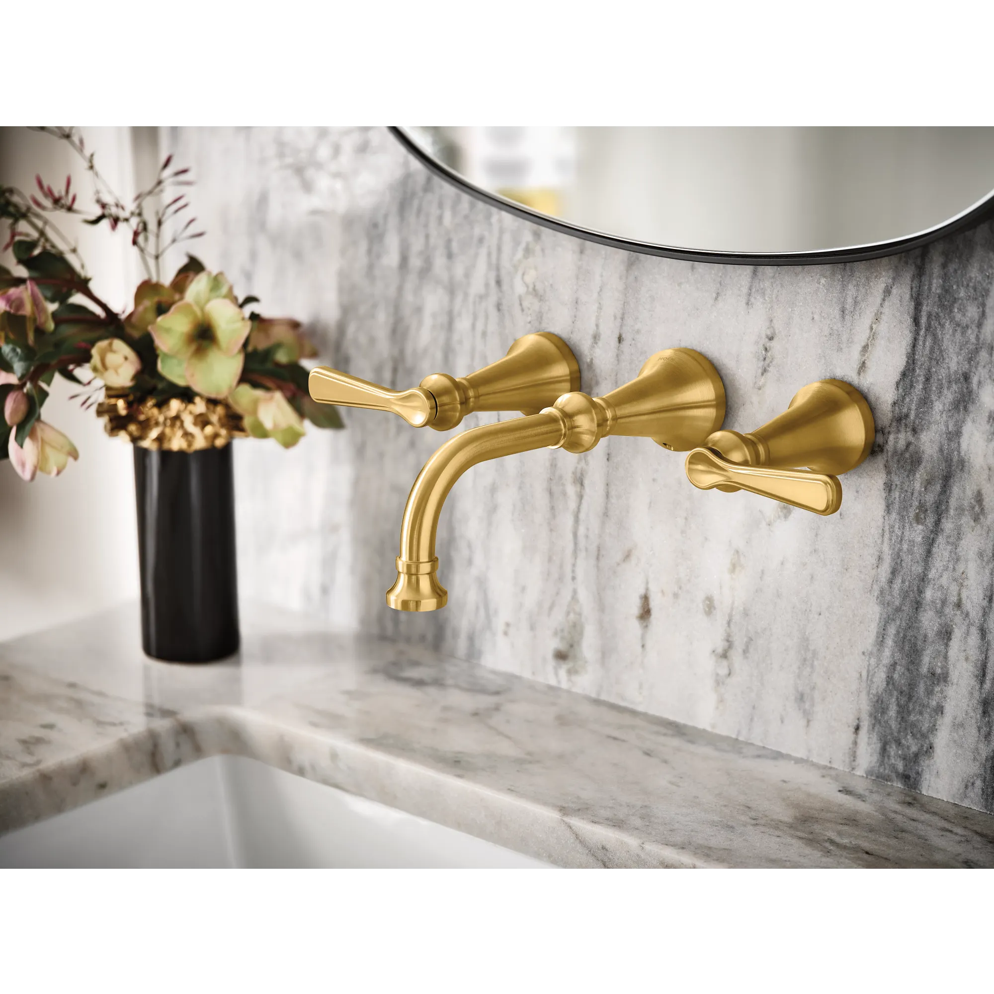 Colinet Chrome two-handle wall mount bathroom faucet - Image 12