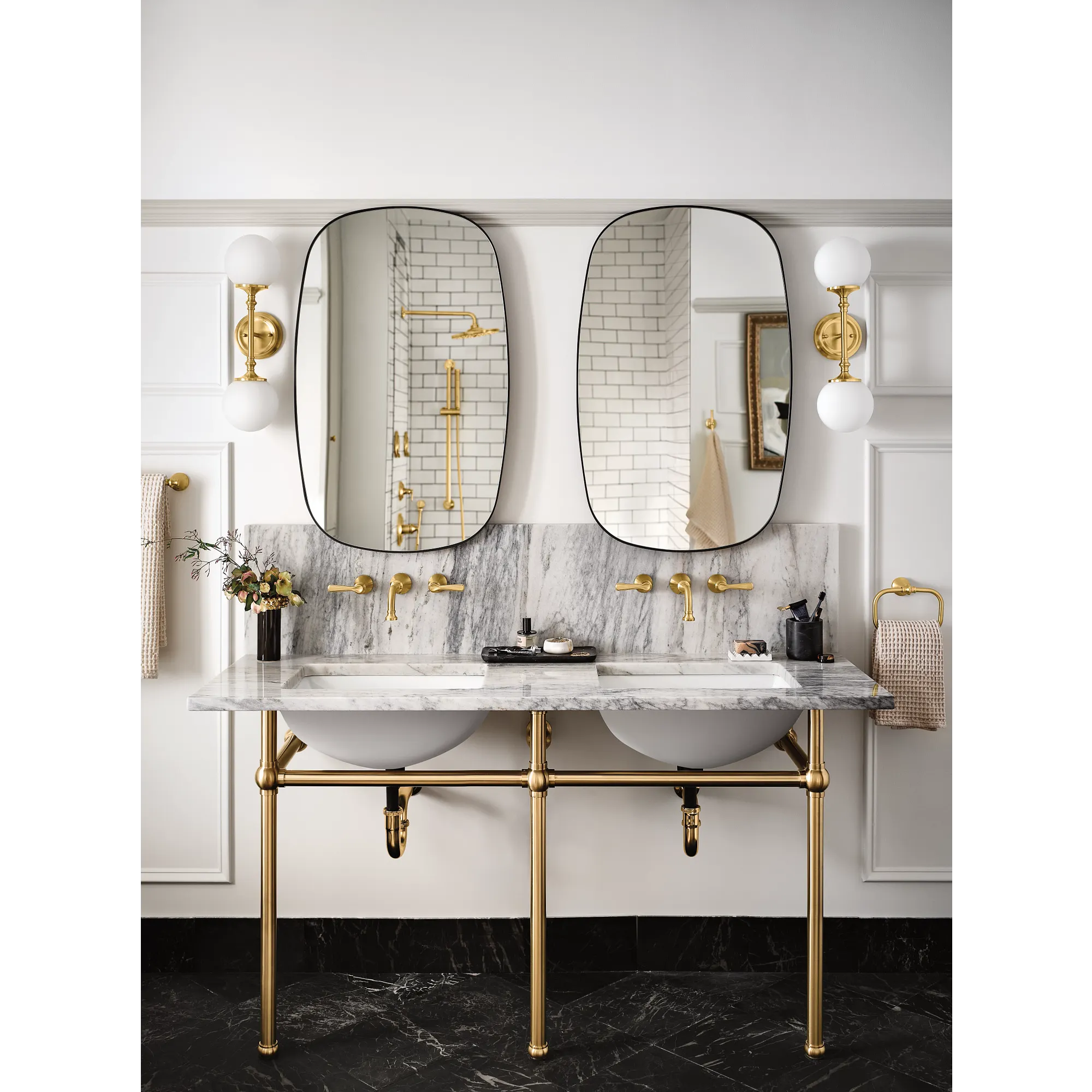 Colinet Chrome two-handle wall mount bathroom faucet - Image 13