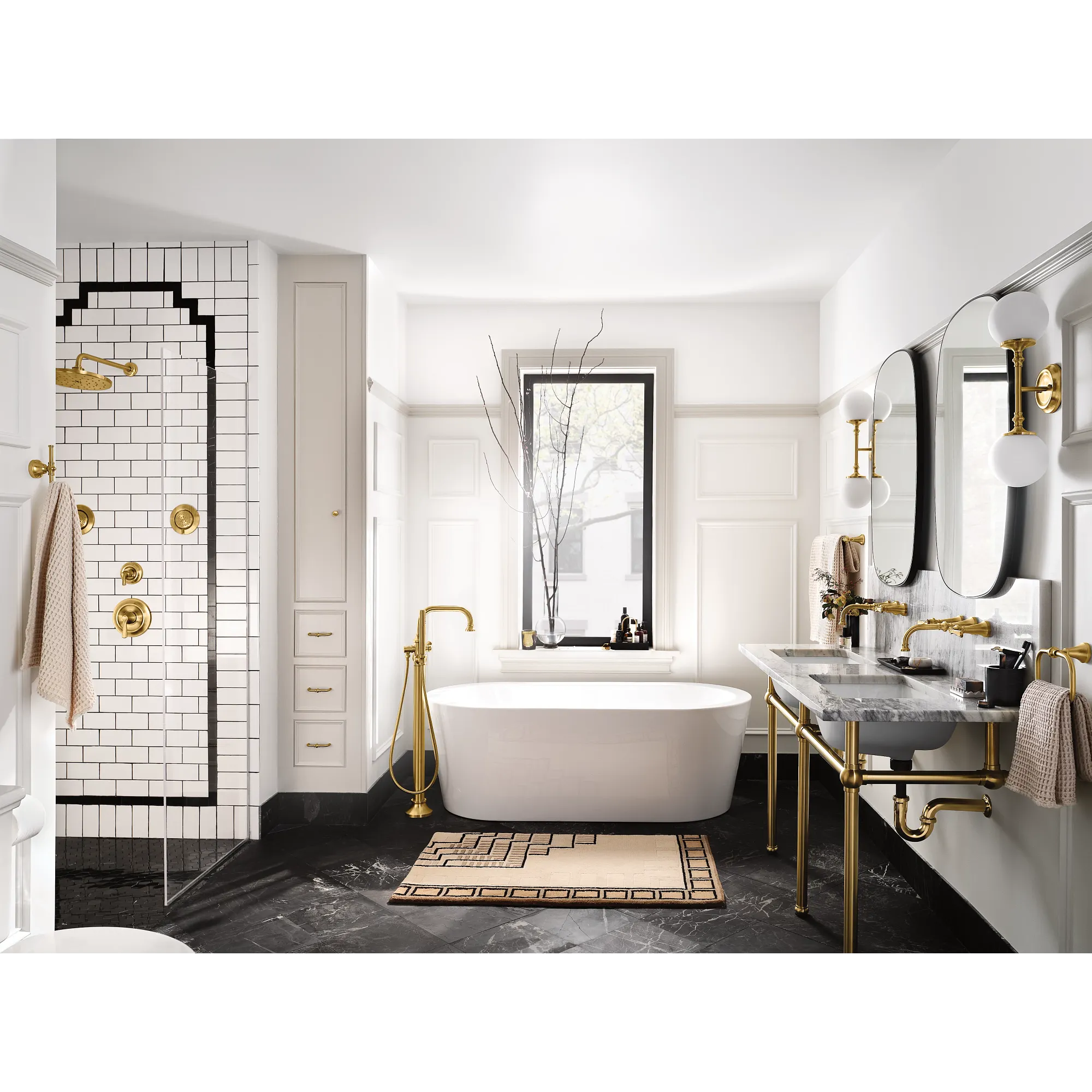 Colinet Chrome two-handle wall mount bathroom faucet - Image 15