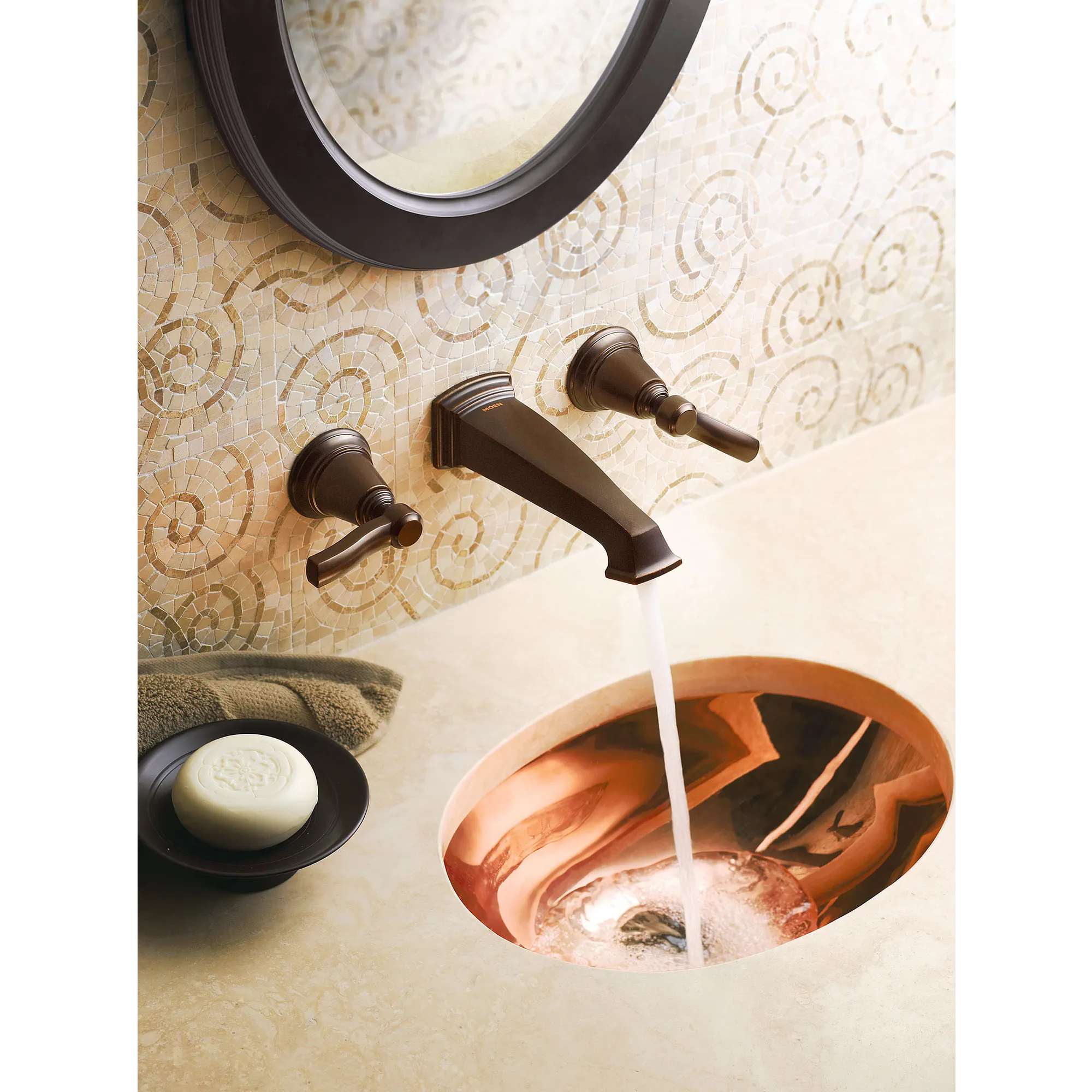 Rothbury Chrome two-handle wall mount bathroom faucet - Image 2