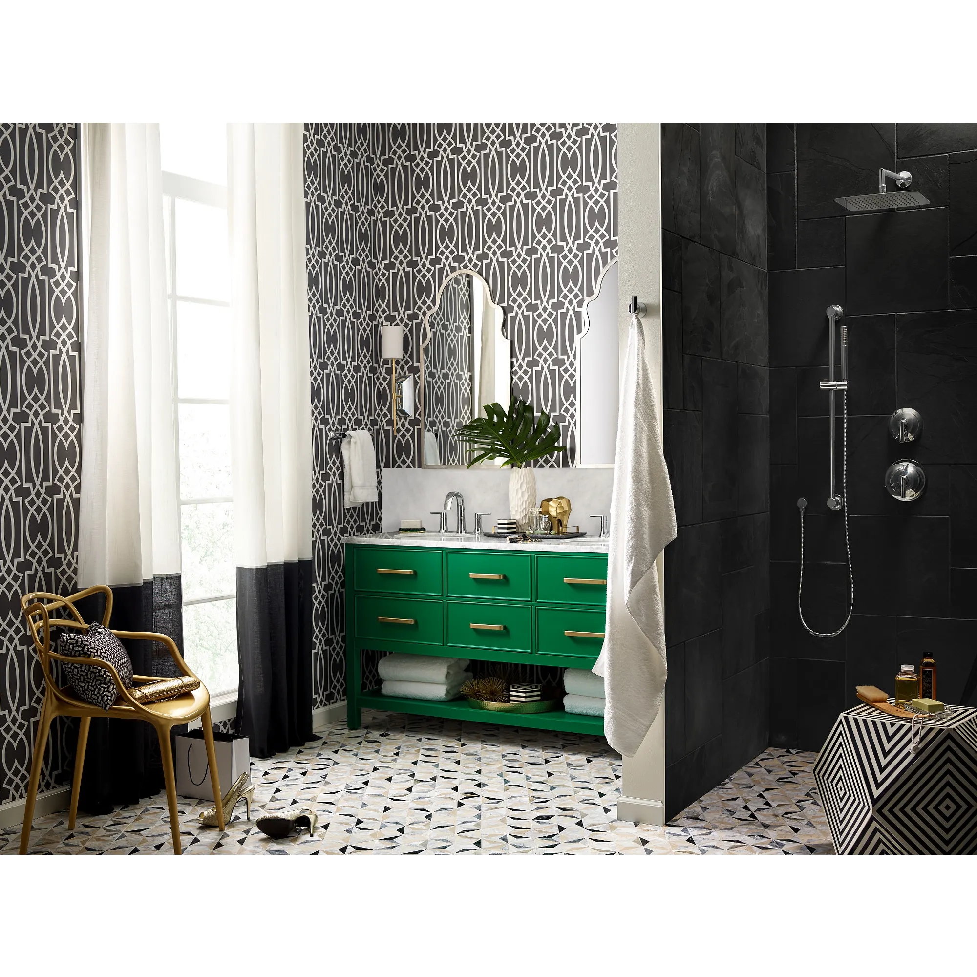 Doux Chrome Two-Handle High Arc Bathroom Faucet - Image 7