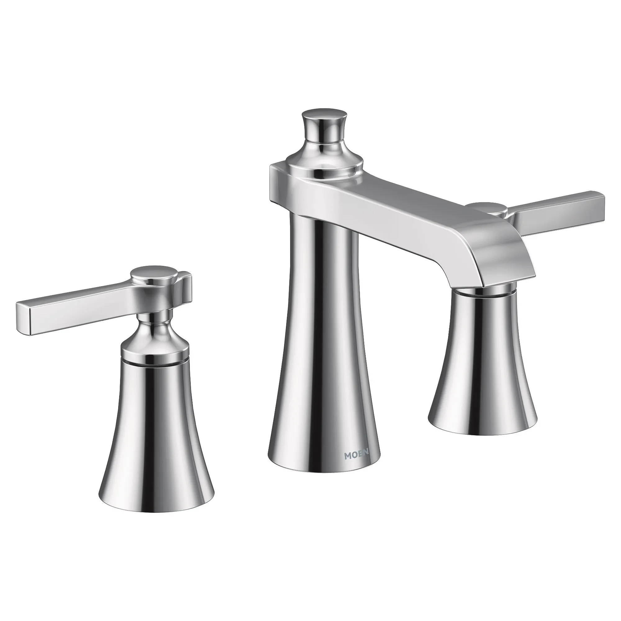 Flara Chrome Two-Handle High Arc Bathroom Faucet - Image 2