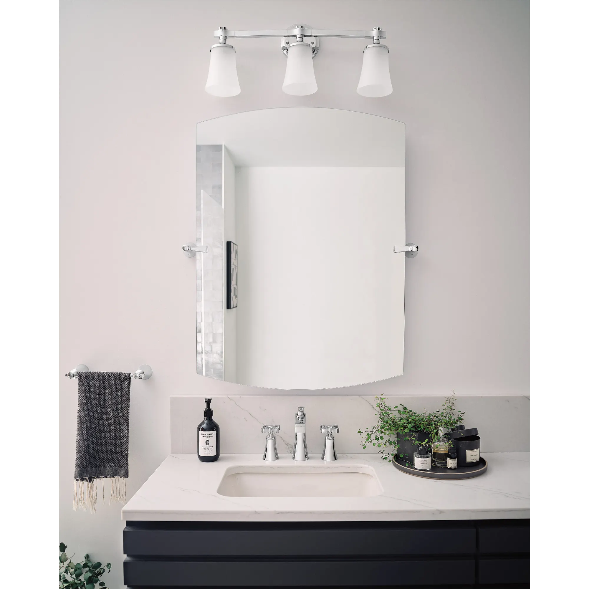 Flara Chrome Two-Handle High Arc Bathroom Faucet - Image 2