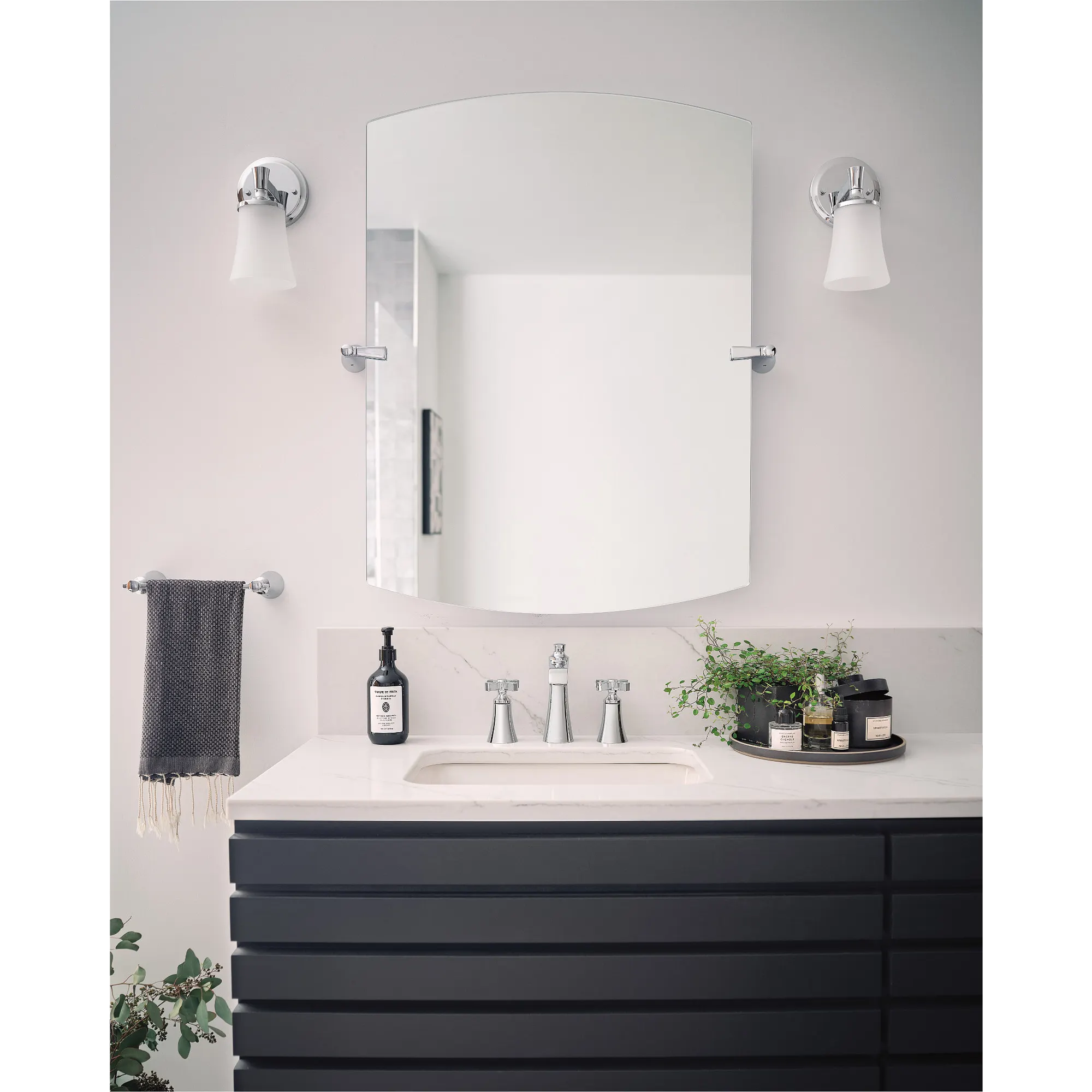 Flara Chrome Two-Handle High Arc Bathroom Faucet - Image 4